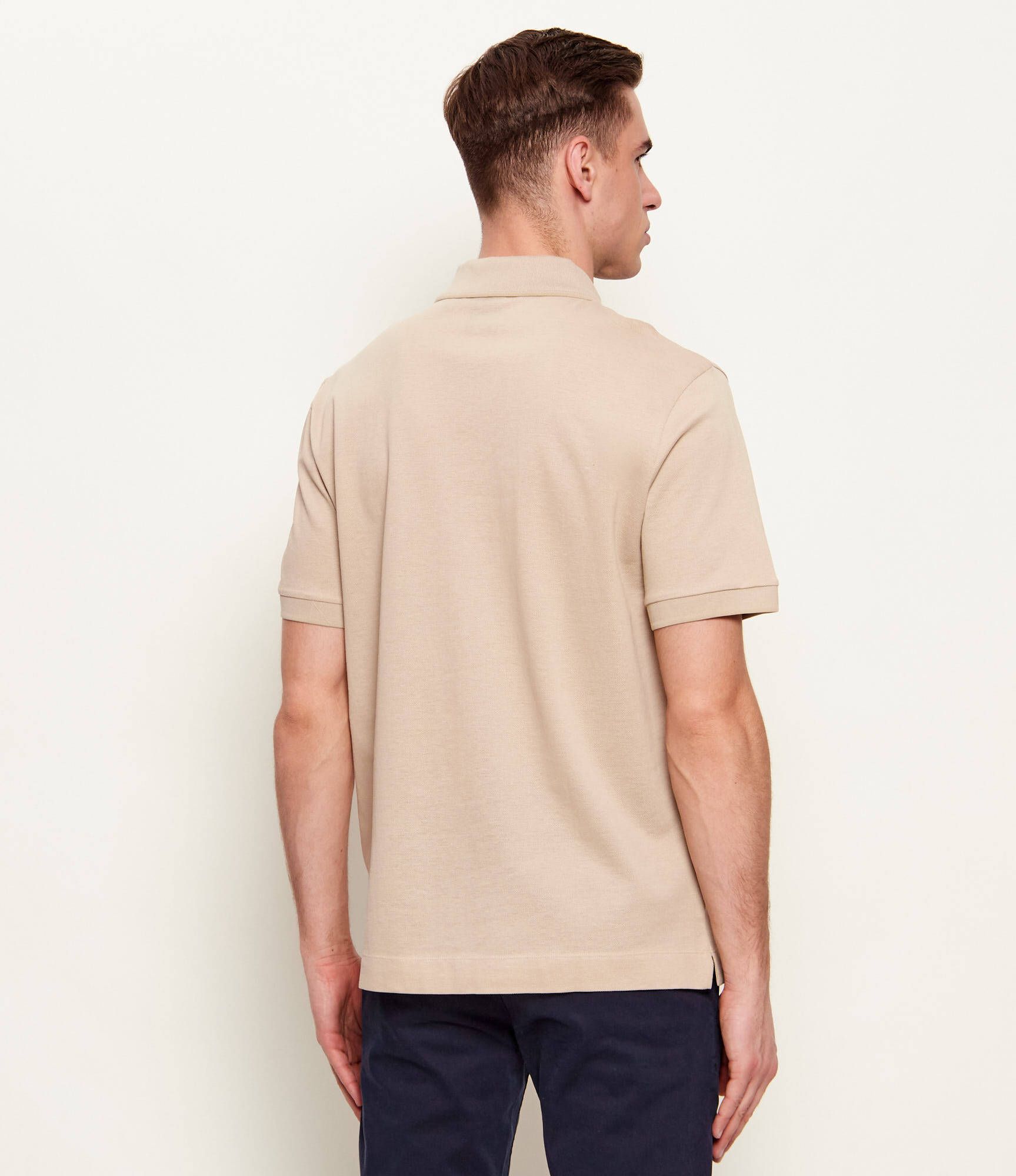 BOSS - Áo polo cotton piqué hoạ tiết chữ B