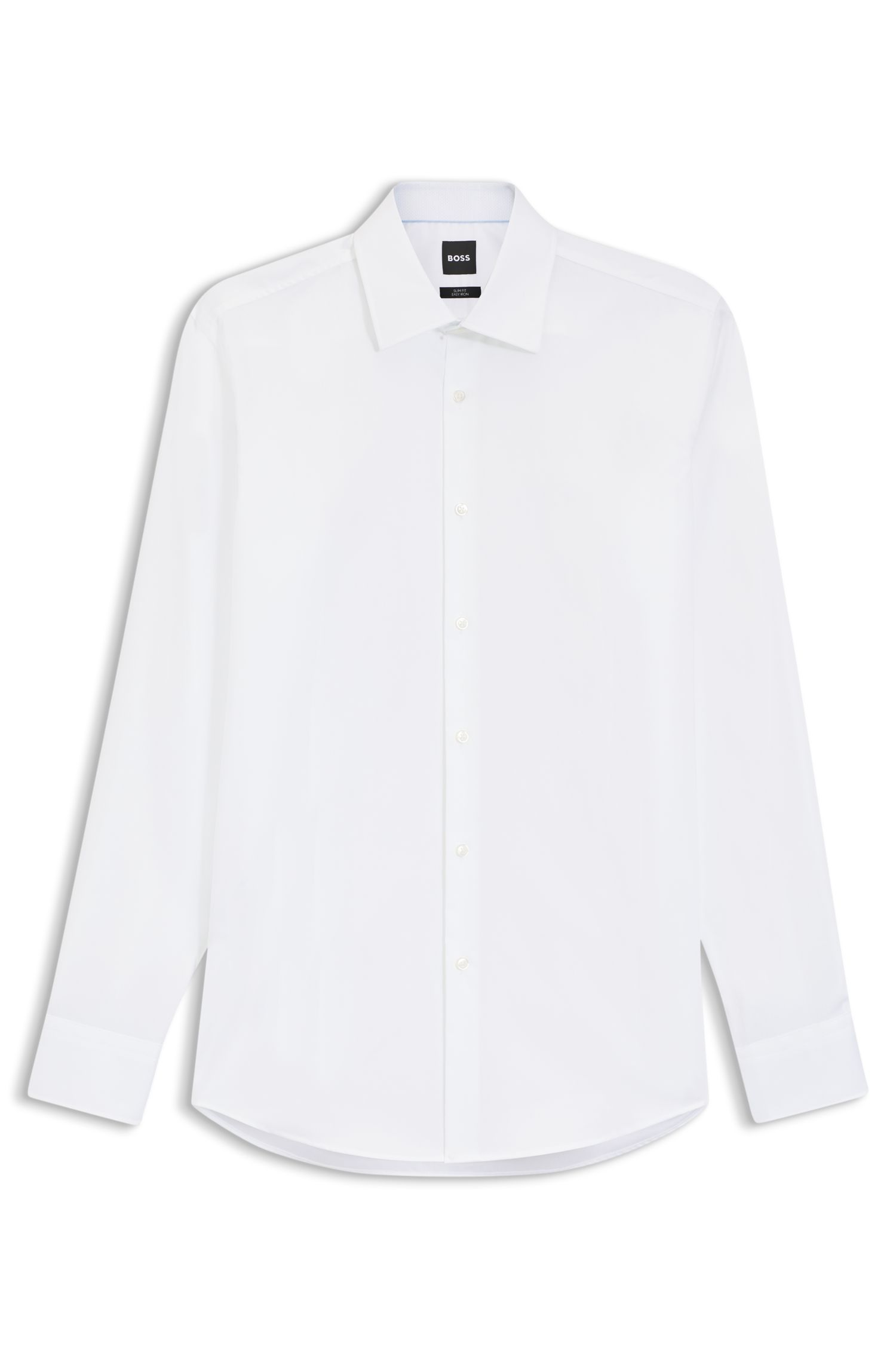 BOSS - Áo sơ mi slim-fit dễ ủi cotton poplin