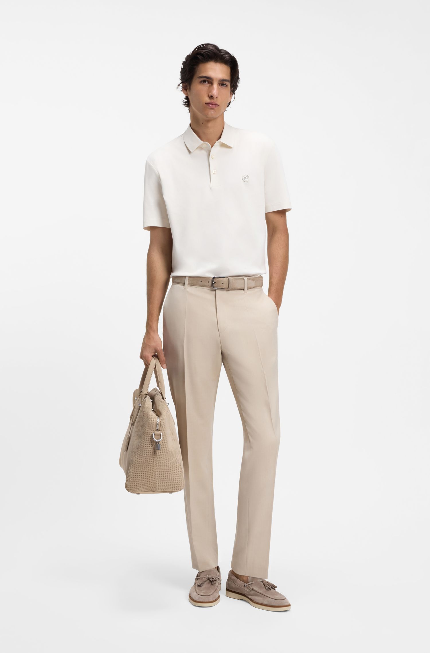 BOSS - Áo polo cotton mịn