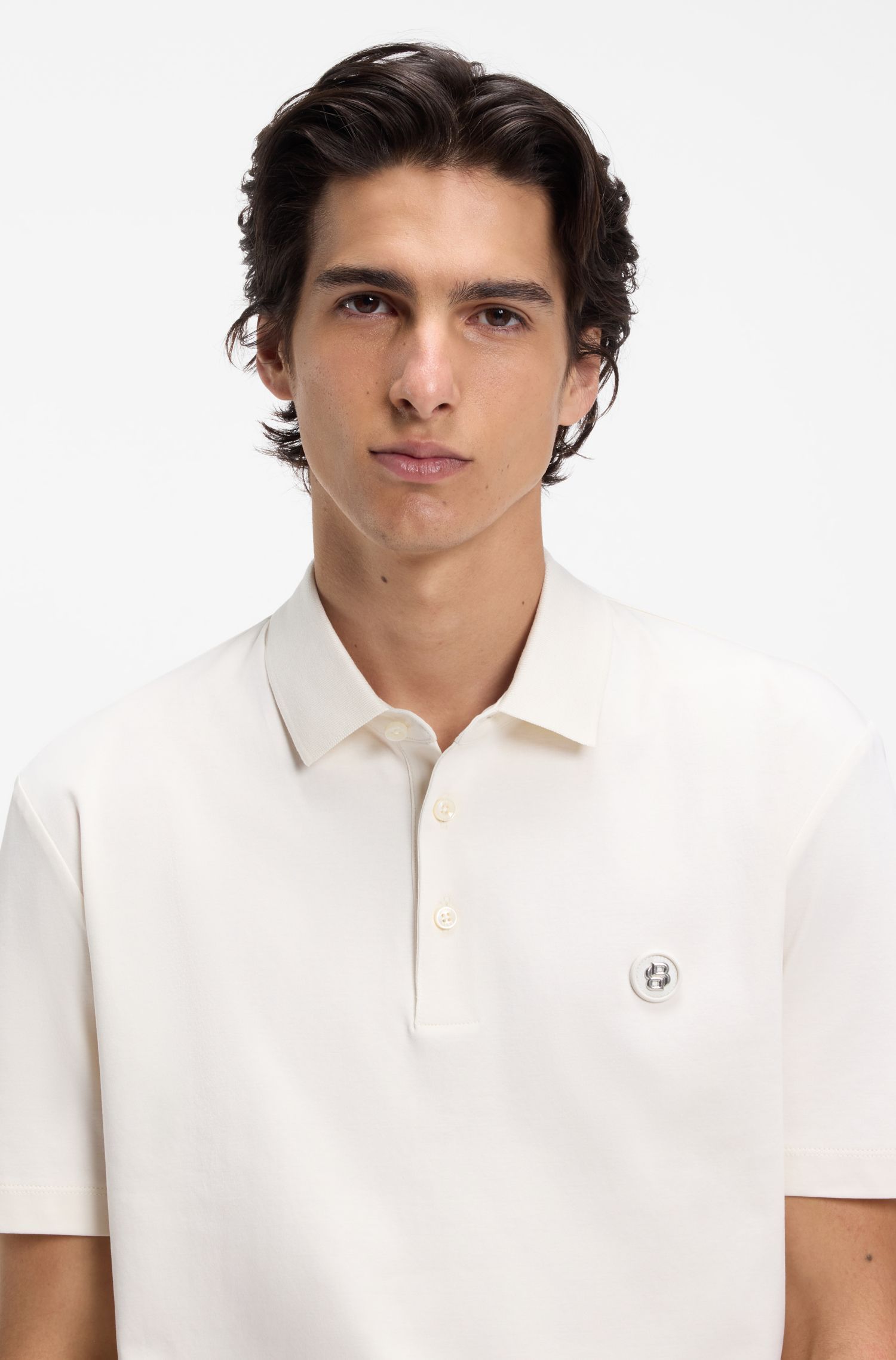 BOSS - Áo polo cotton mịn