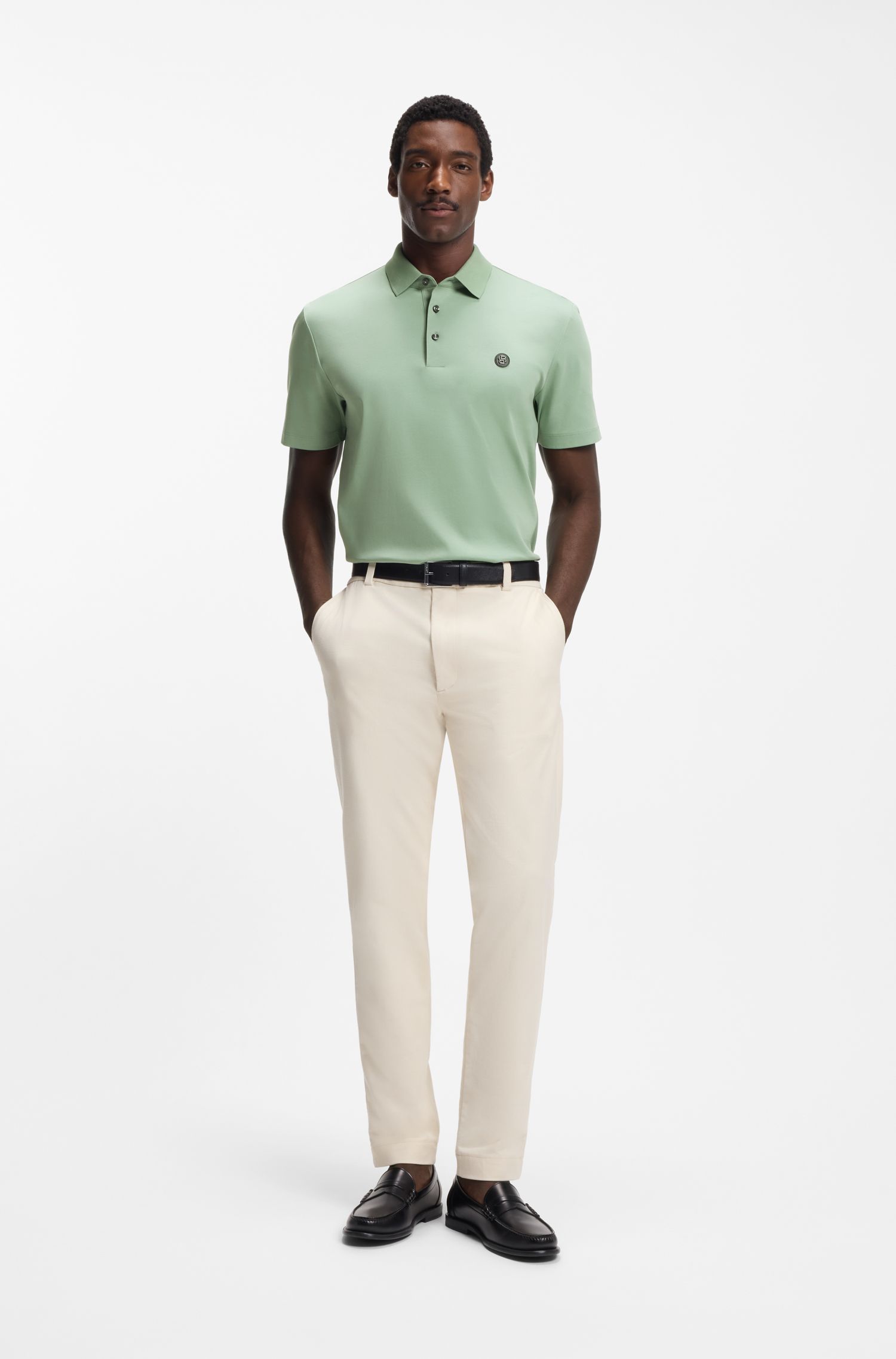 BOSS - Áo polo cotton mịn