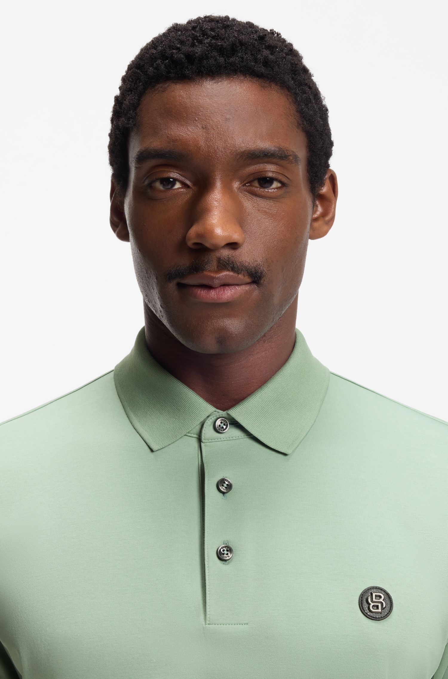BOSS - Áo polo cotton mịn