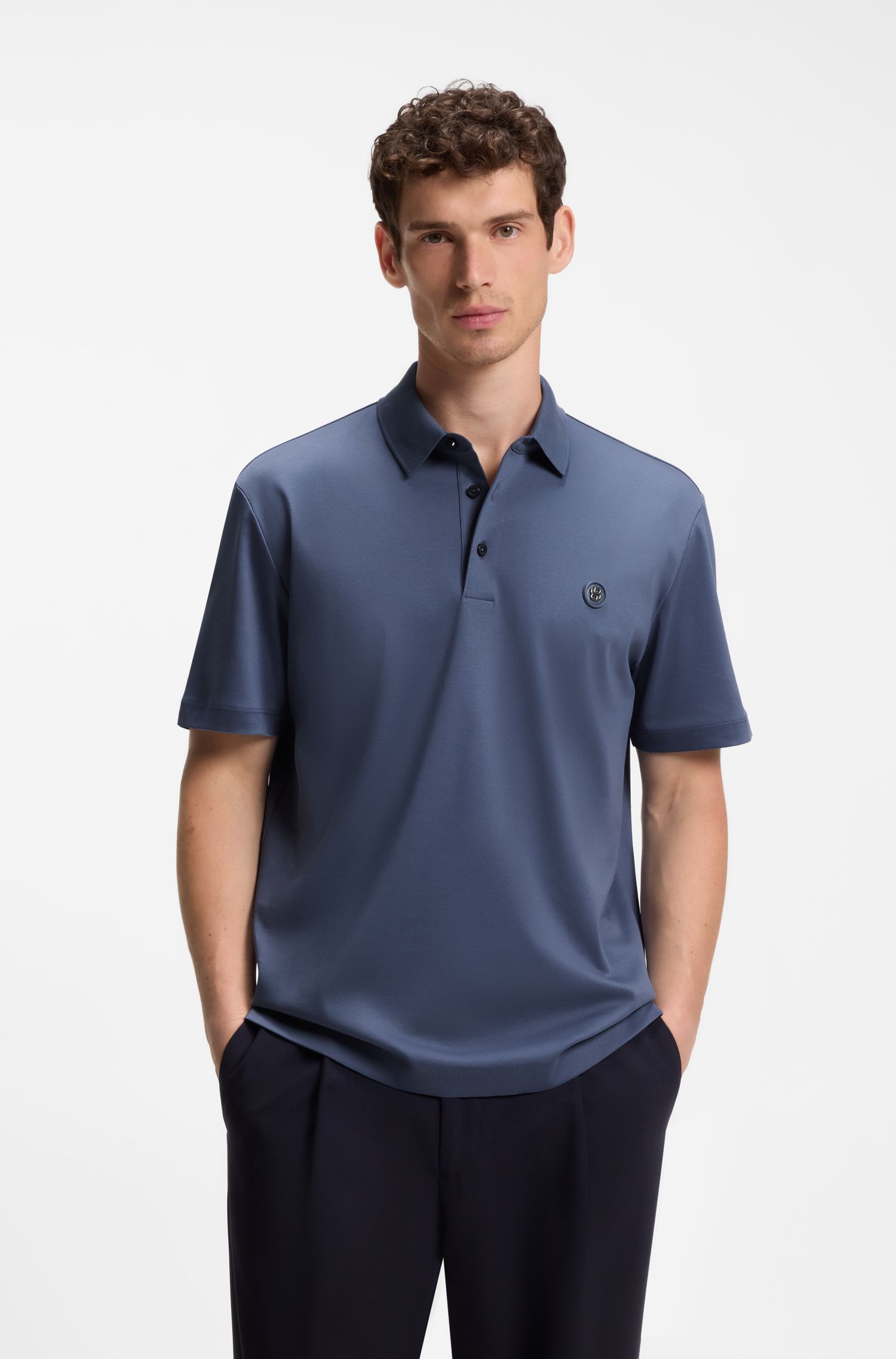 BOSS - Áo polo cotton mịn
