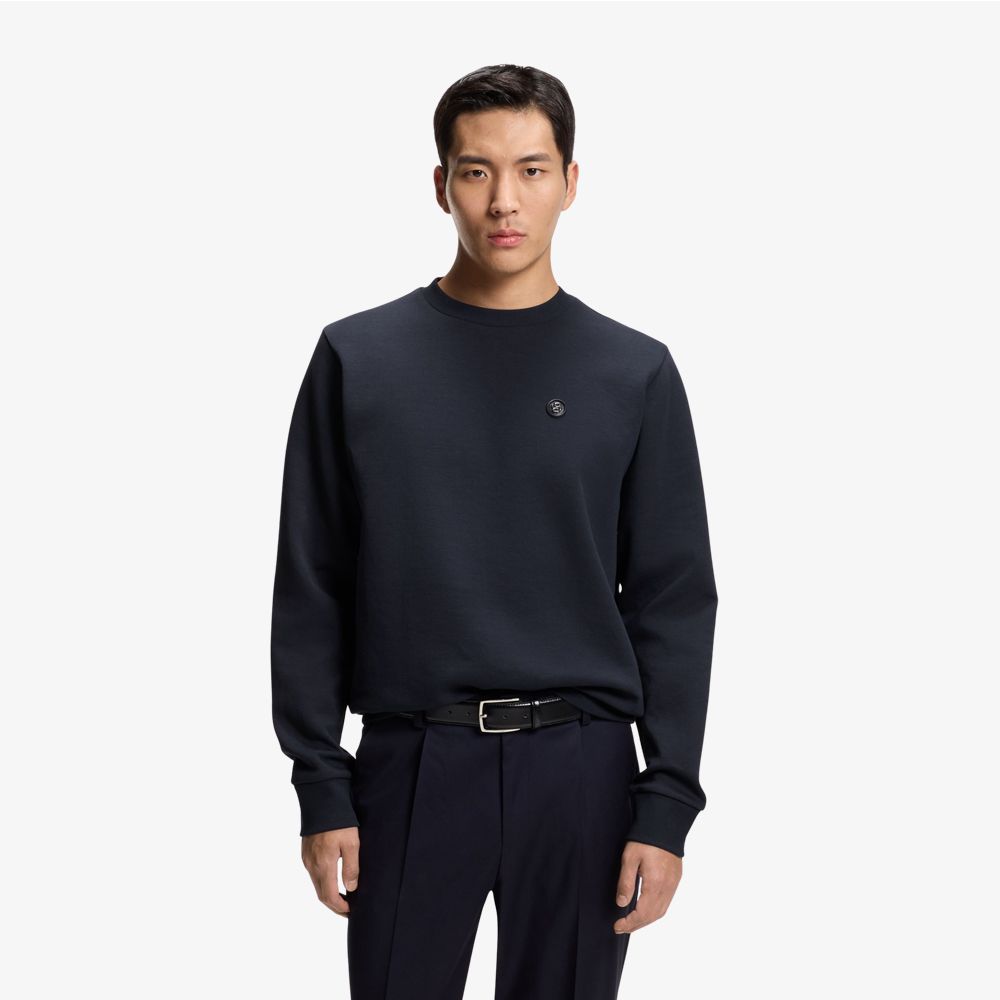BOSS - Áo nỉ pha cotton với họa tiết Double B