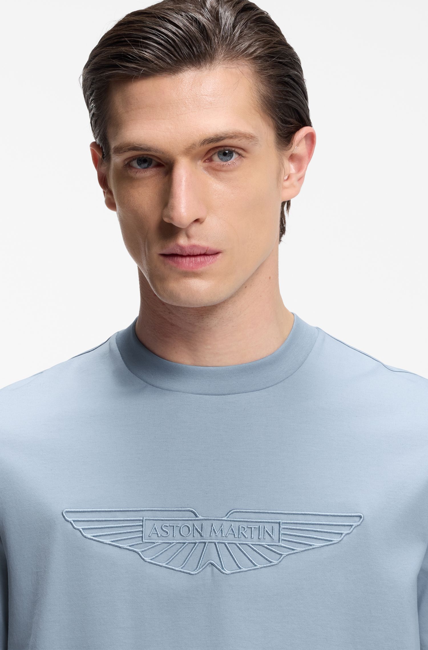 BOSS x ASTON MARTIN Áo thun cotton logo chìm
