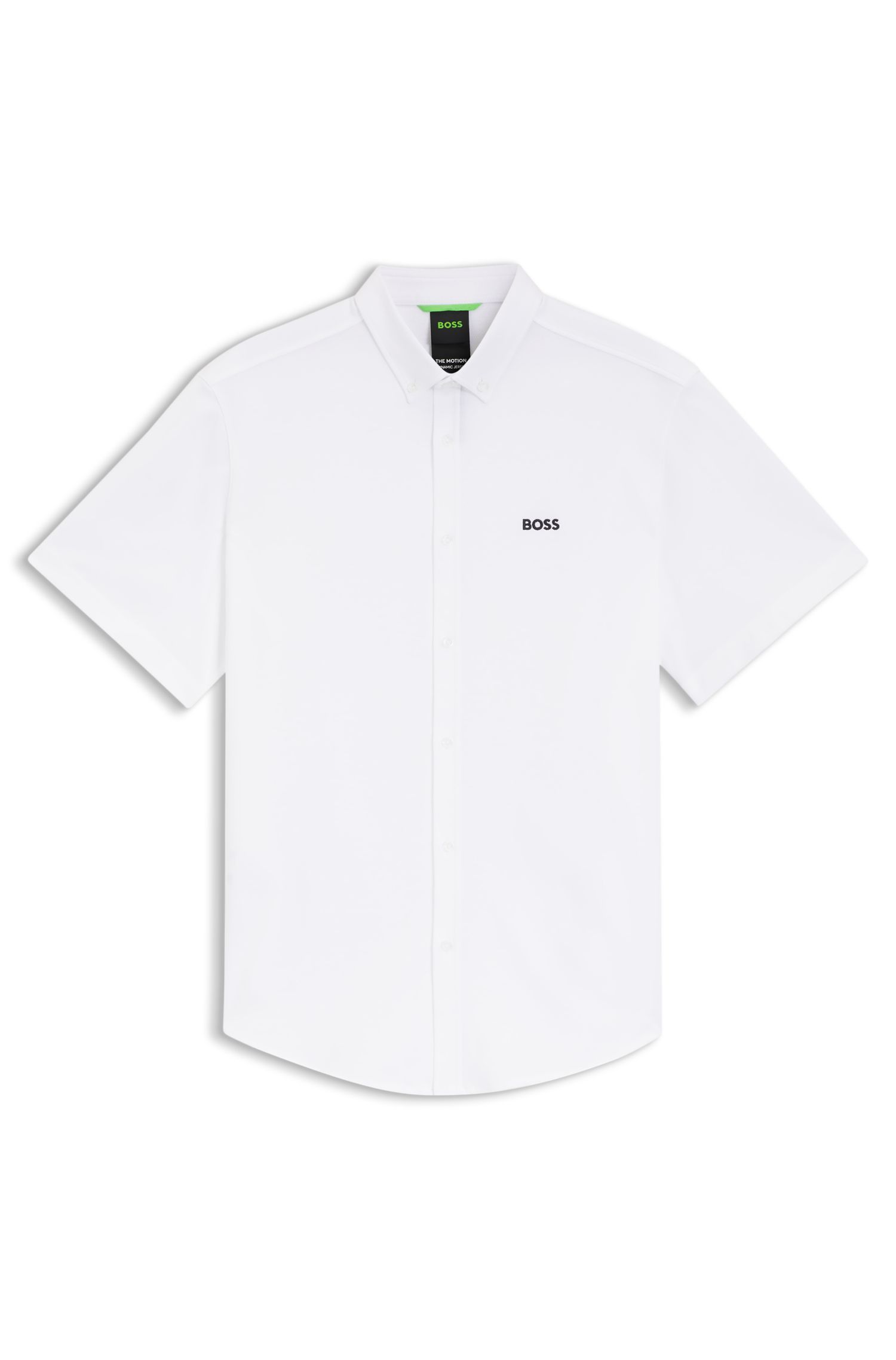 Áo sơ mi dáng regular fit làm từ chất liệu cotton jersey.