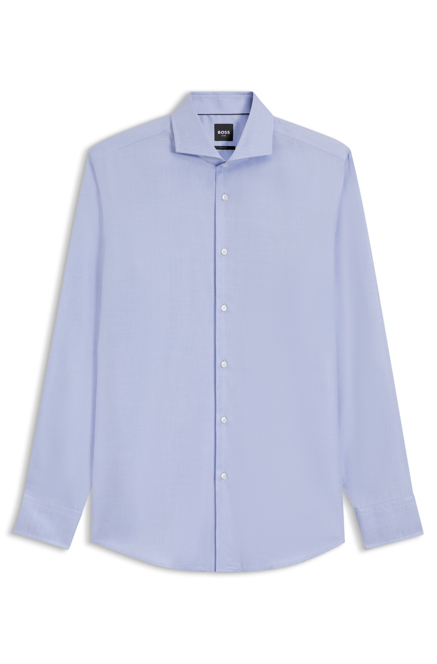 BOSS - Áo sơ mi dáng slim-fit từ vải cotton chống nhắn