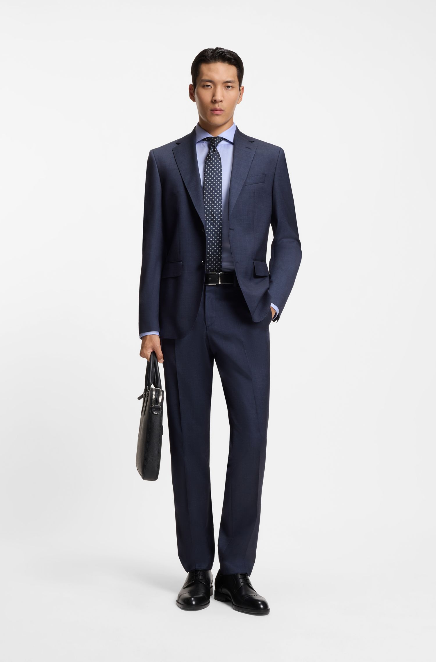 BOSS - Áo sơ mi dáng slim-fit từ vải cotton chống nhắn