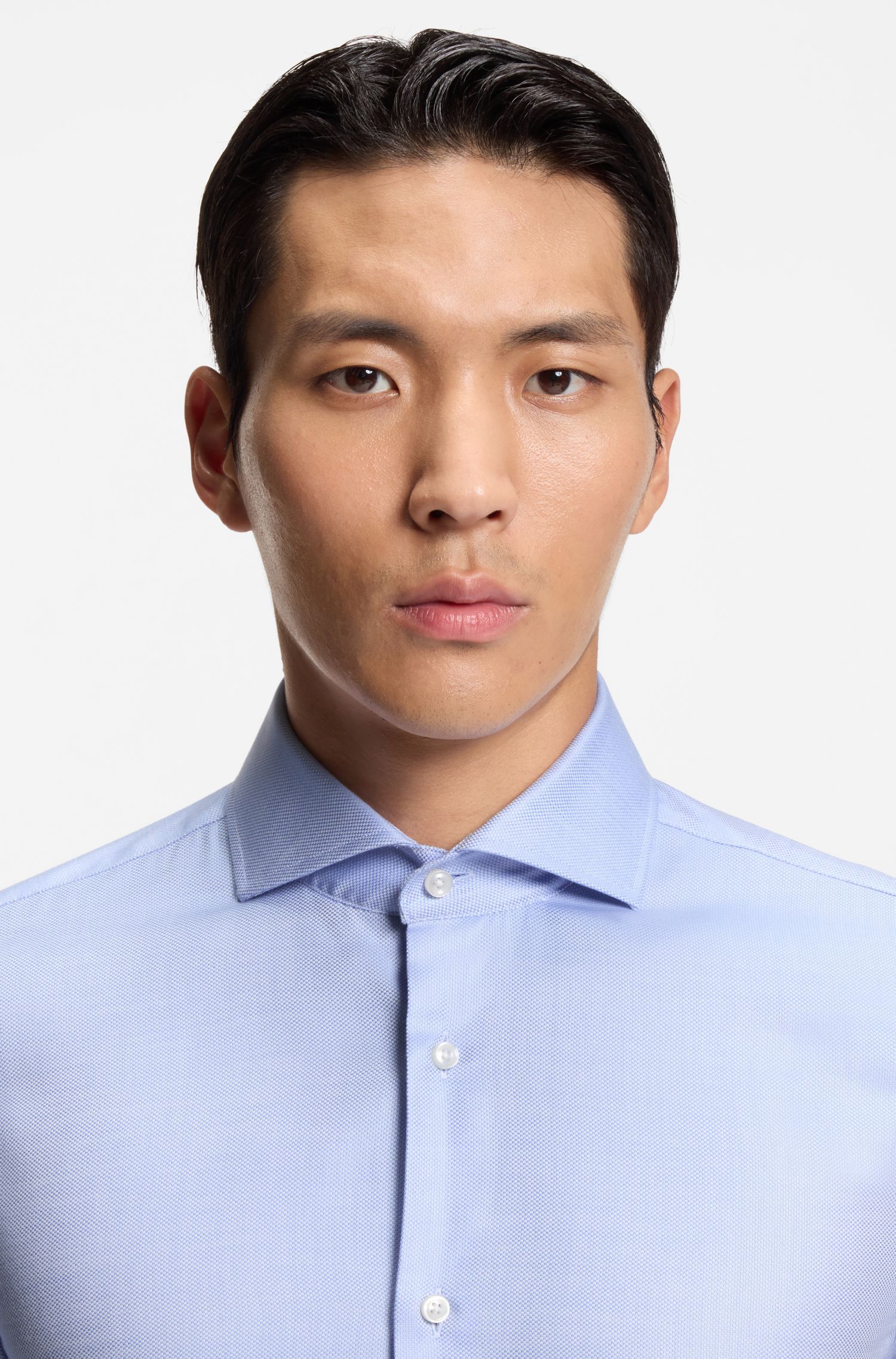 BOSS - Áo sơ mi dáng slim-fit từ vải cotton chống nhắn