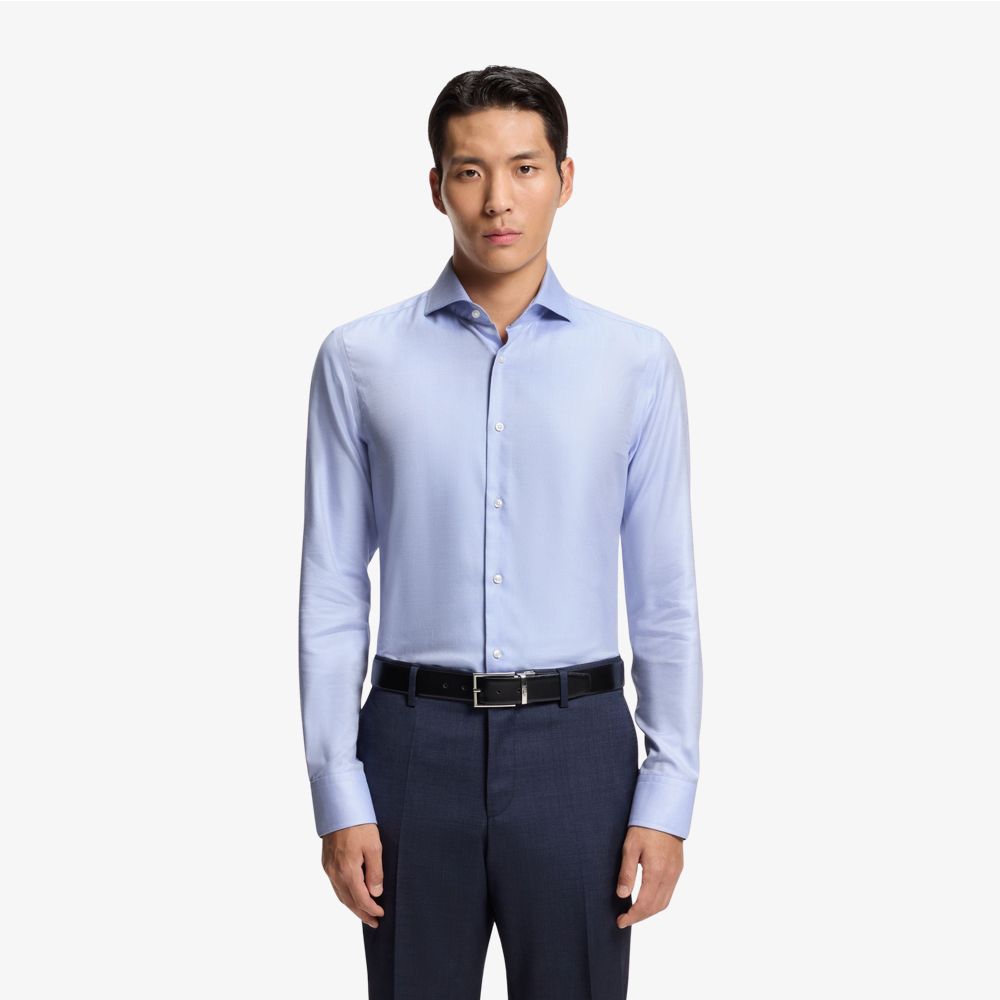 BOSS - Áo sơ mi dáng slim-fit từ vải cotton chống nhắn