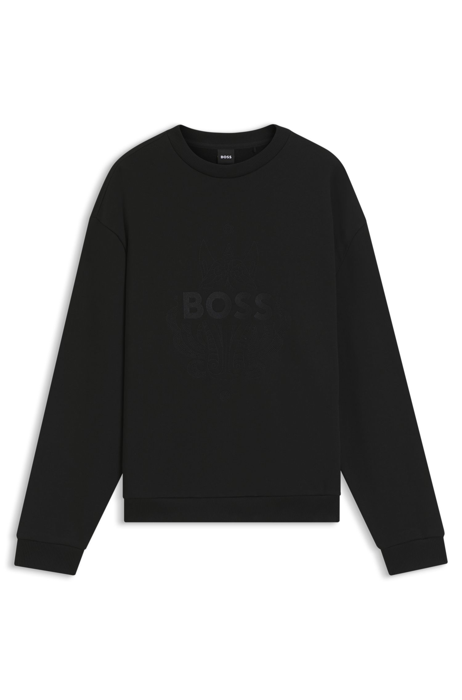 BOSS - Áo thun in logo, chất liệu cotton terry