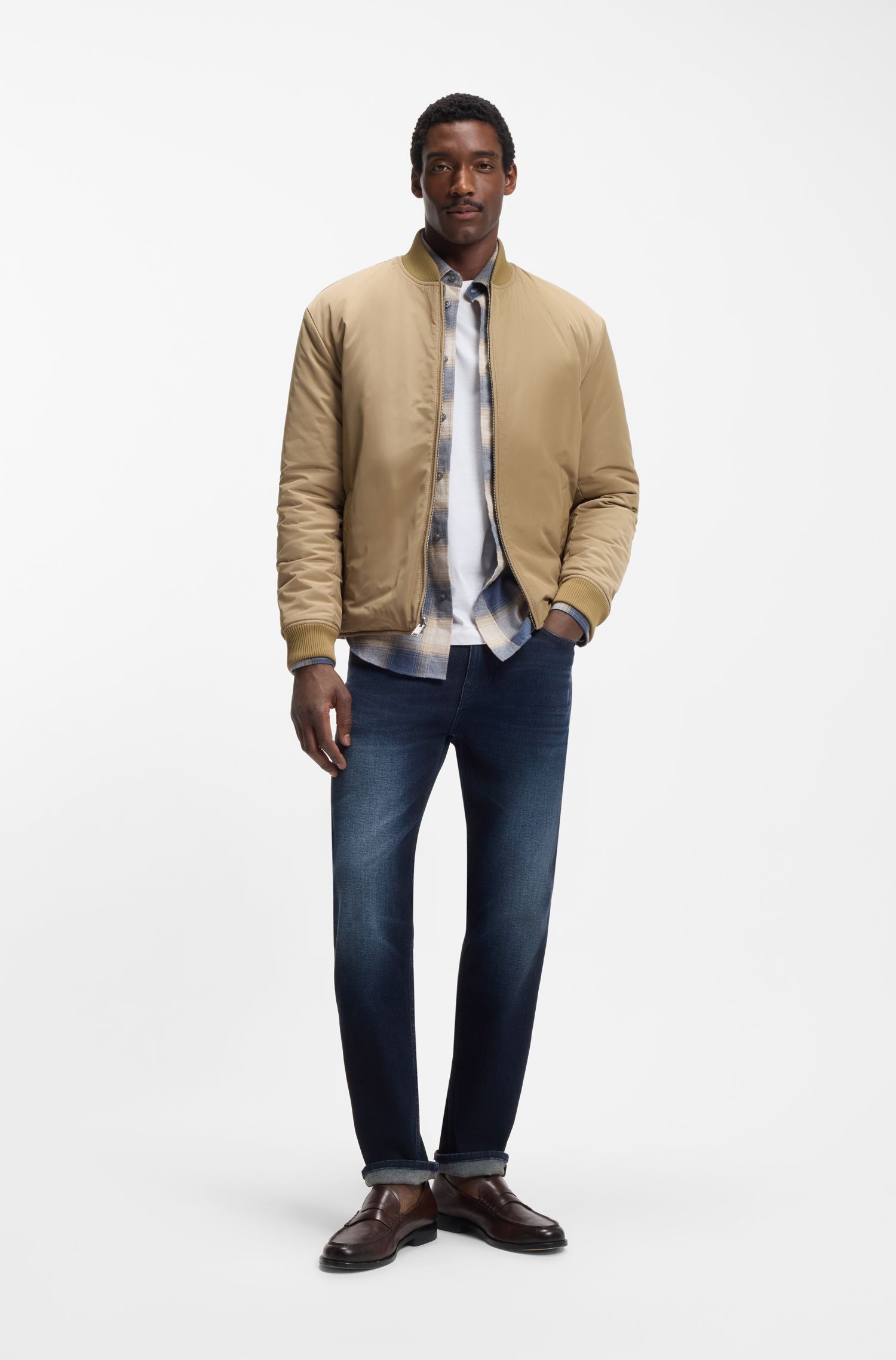BOSS - Quần jeans regular fit Maine, denim siêu mềm