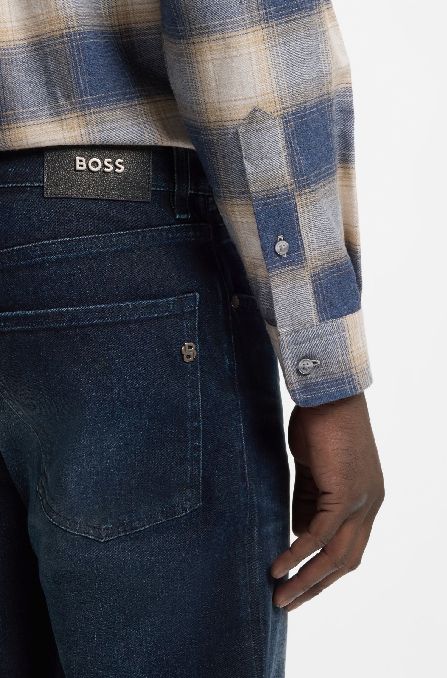BOSS - Quần jeans regular fit Maine, denim siêu mềm
