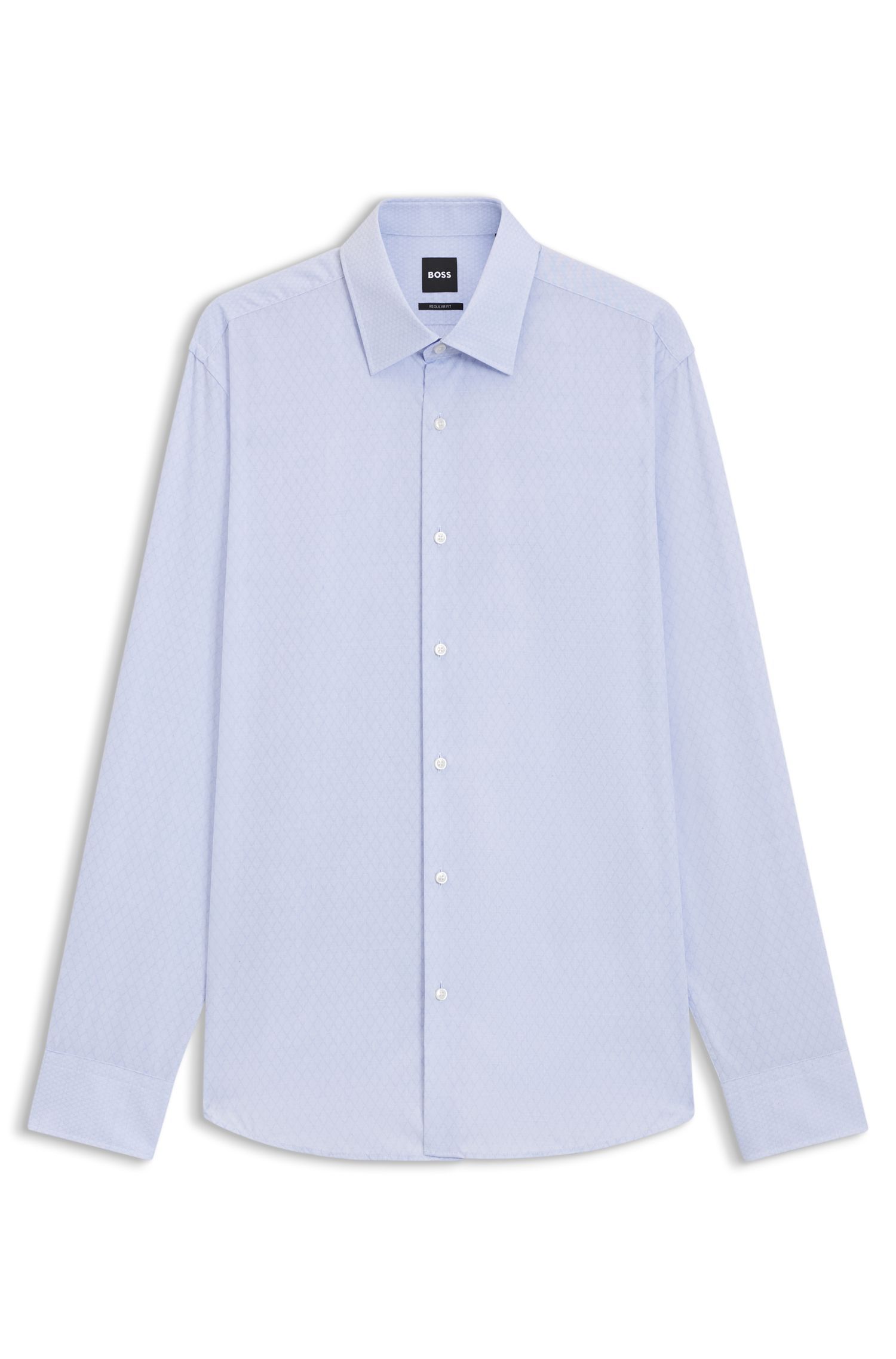 BOSS - Áo sơ mi dáng regular fit, chống nhăn, cotton