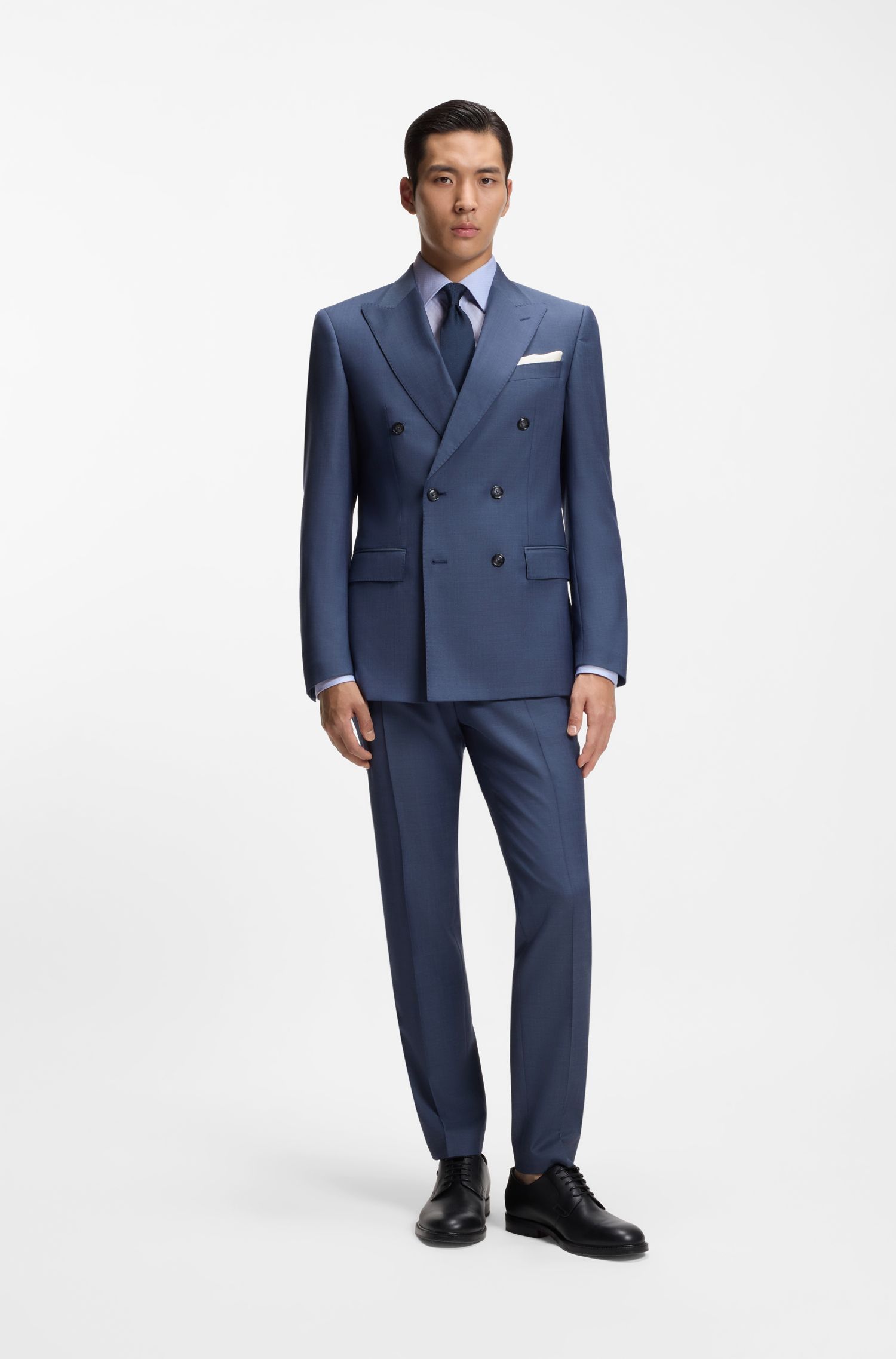 BOSS - Áo sơ mi dáng regular fit, chống nhăn, cotton