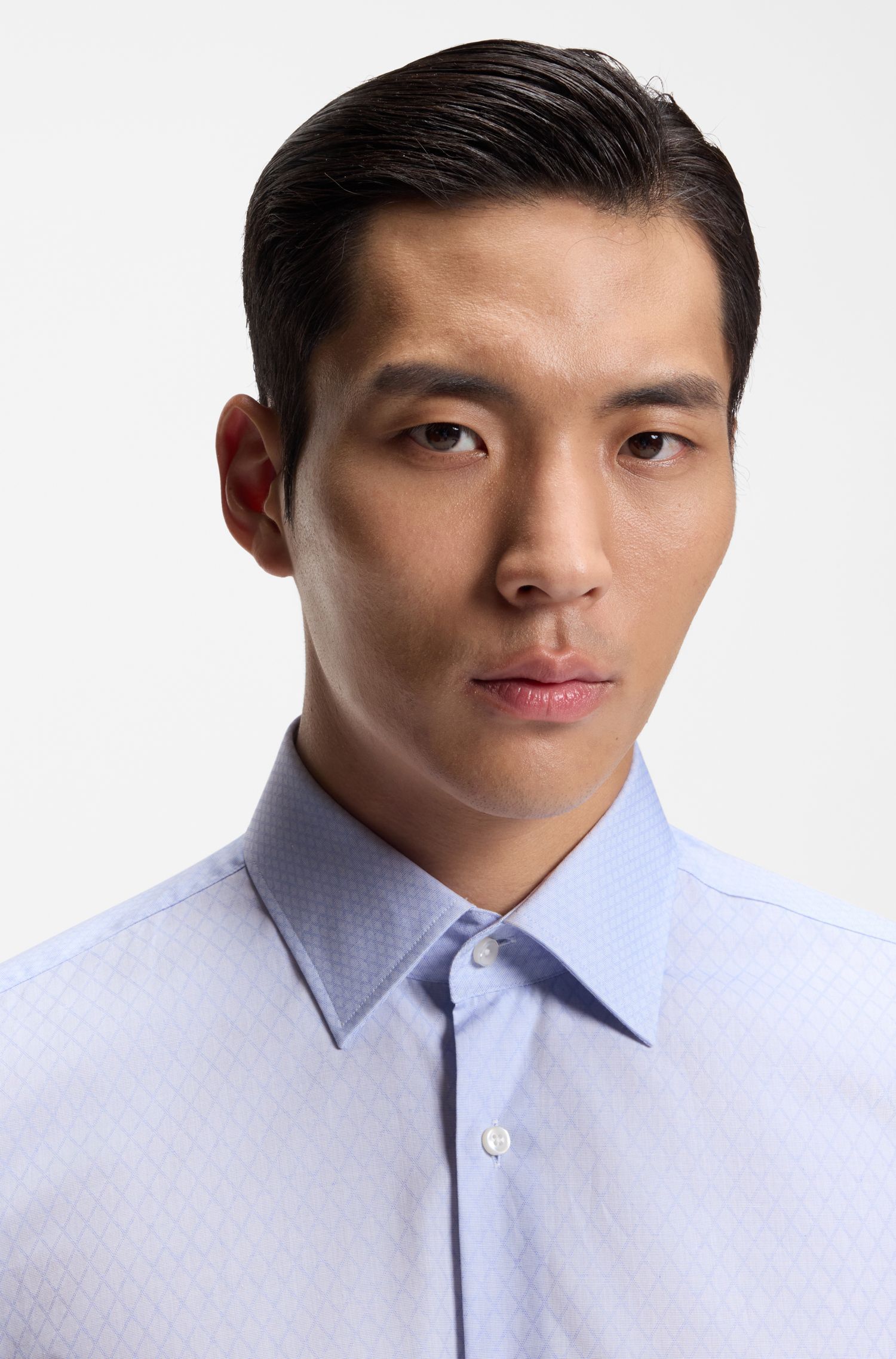 BOSS - Áo sơ mi dáng regular fit, chống nhăn, cotton
