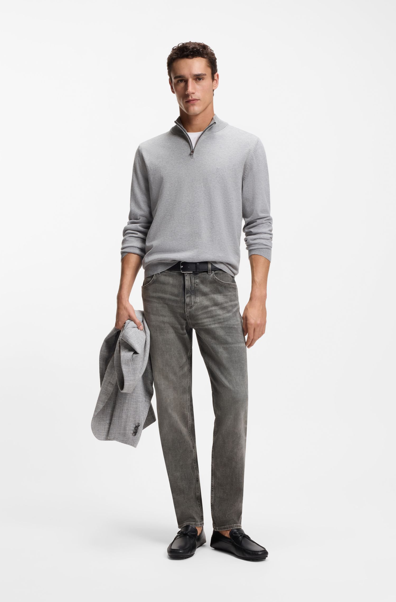 BOSS - Quần jeans regular fit Maine, denim co giãn thoải mái