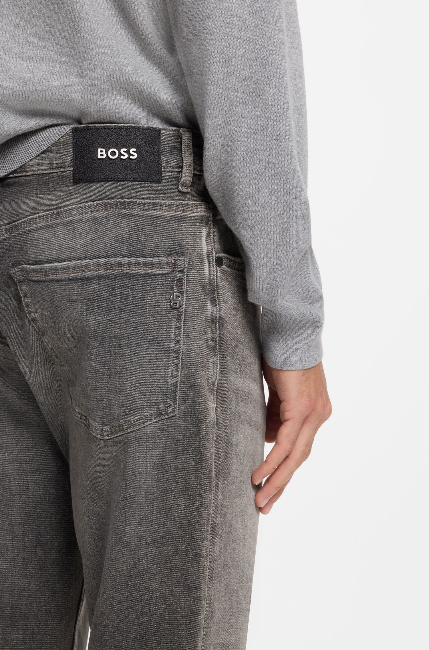 BOSS - Quần jeans regular fit Maine, denim co giãn thoải mái