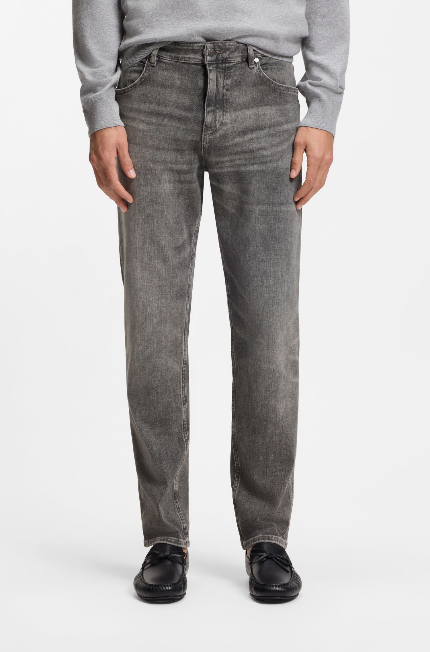BOSS - Quần jeans regular fit Maine, denim co giãn thoải mái