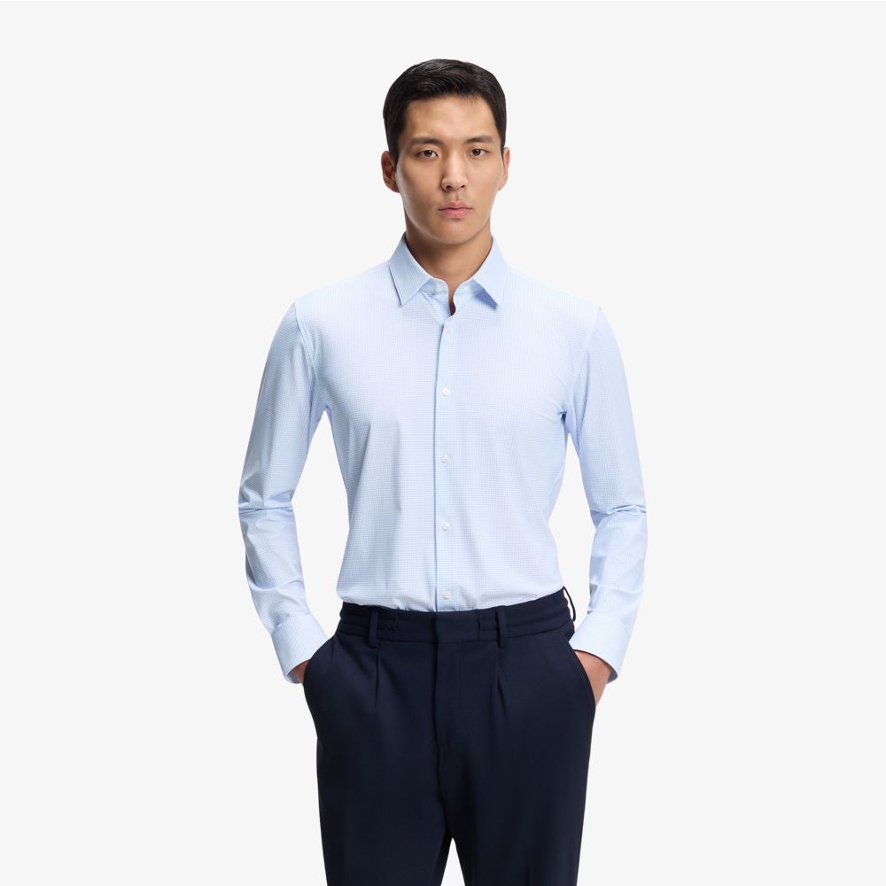 BOSS - Áo thun slim-fit in họa tiết, jersey co giãn