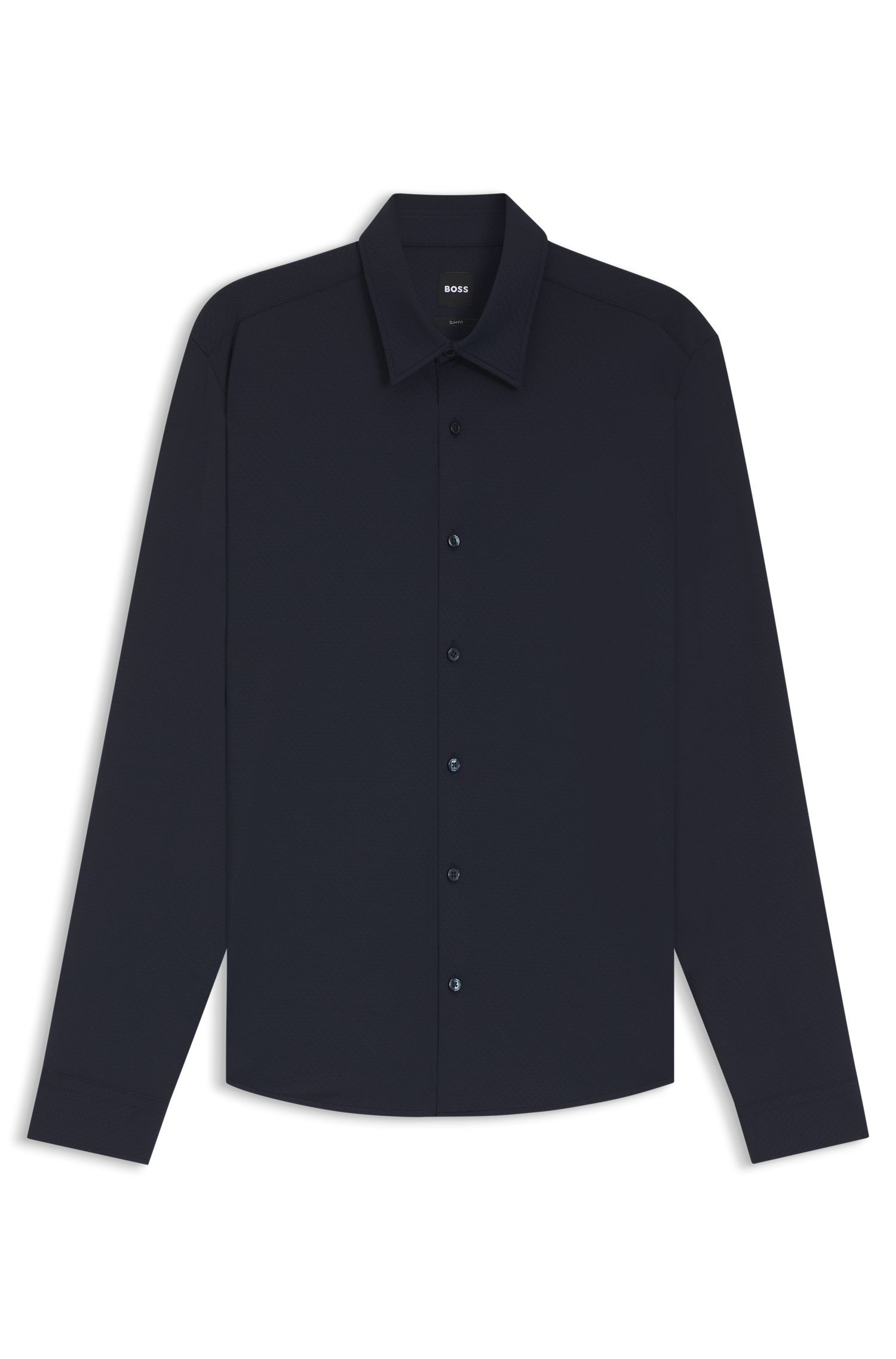 BOSS - Áo thun dáng slim-fit, co giãn tốt, jersey