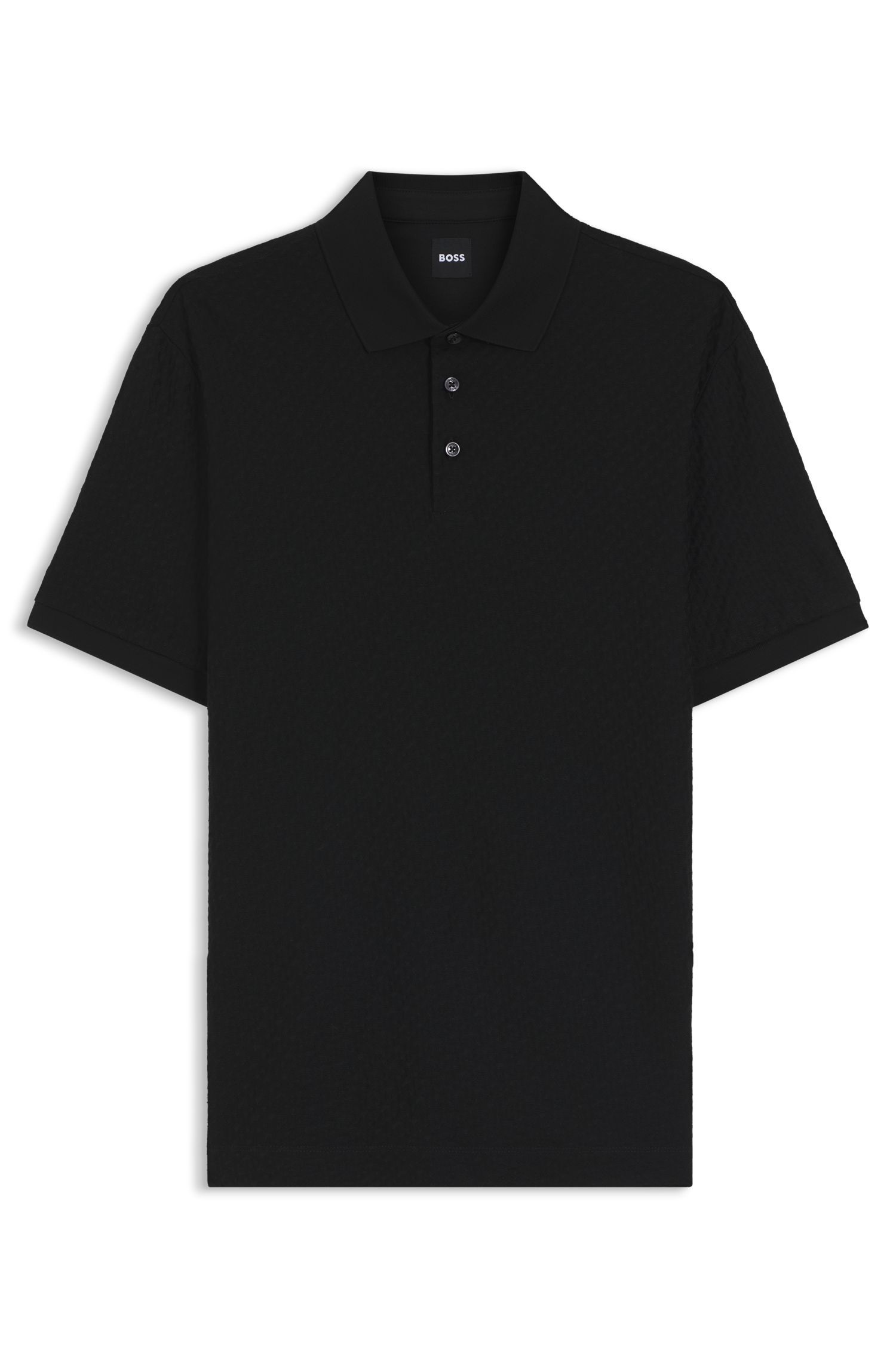 BOSS - Áo polo cotton in họa tiết monogram jacquard