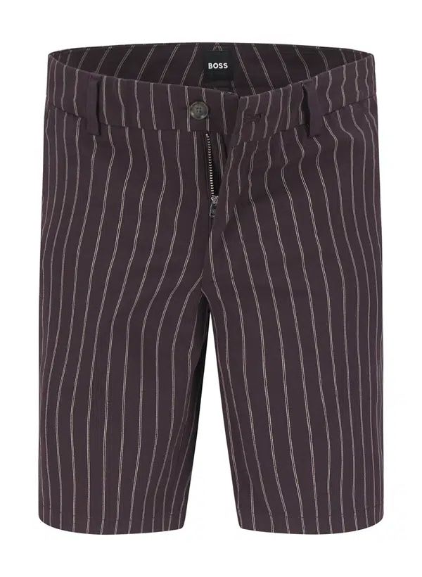 BOSS - Quần short cotton co giãn kẻ sọc