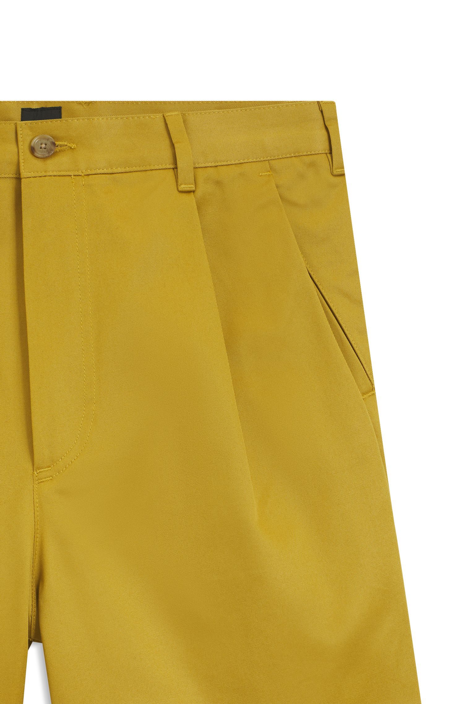 BOSS - Quần short dáng rộng thoải mái làm từ vải cotton chéo