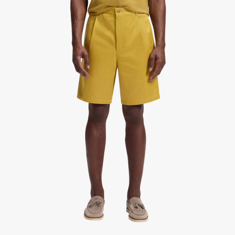 BOSS - Quần short dáng rộng thoải mái làm từ vải cotton chéo