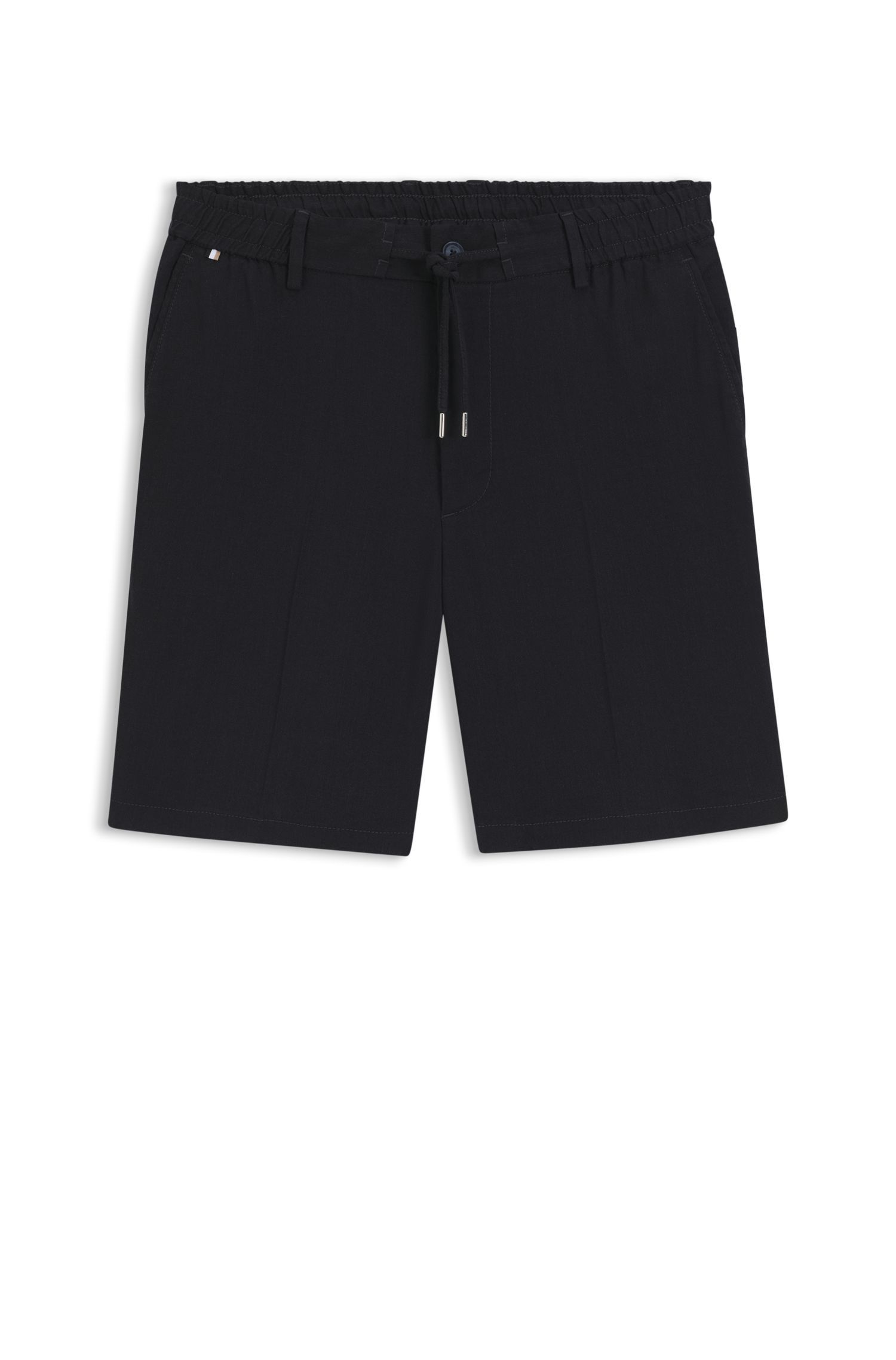 BOSS - Quần short pha vải linen với kiểu dáng modern fit
