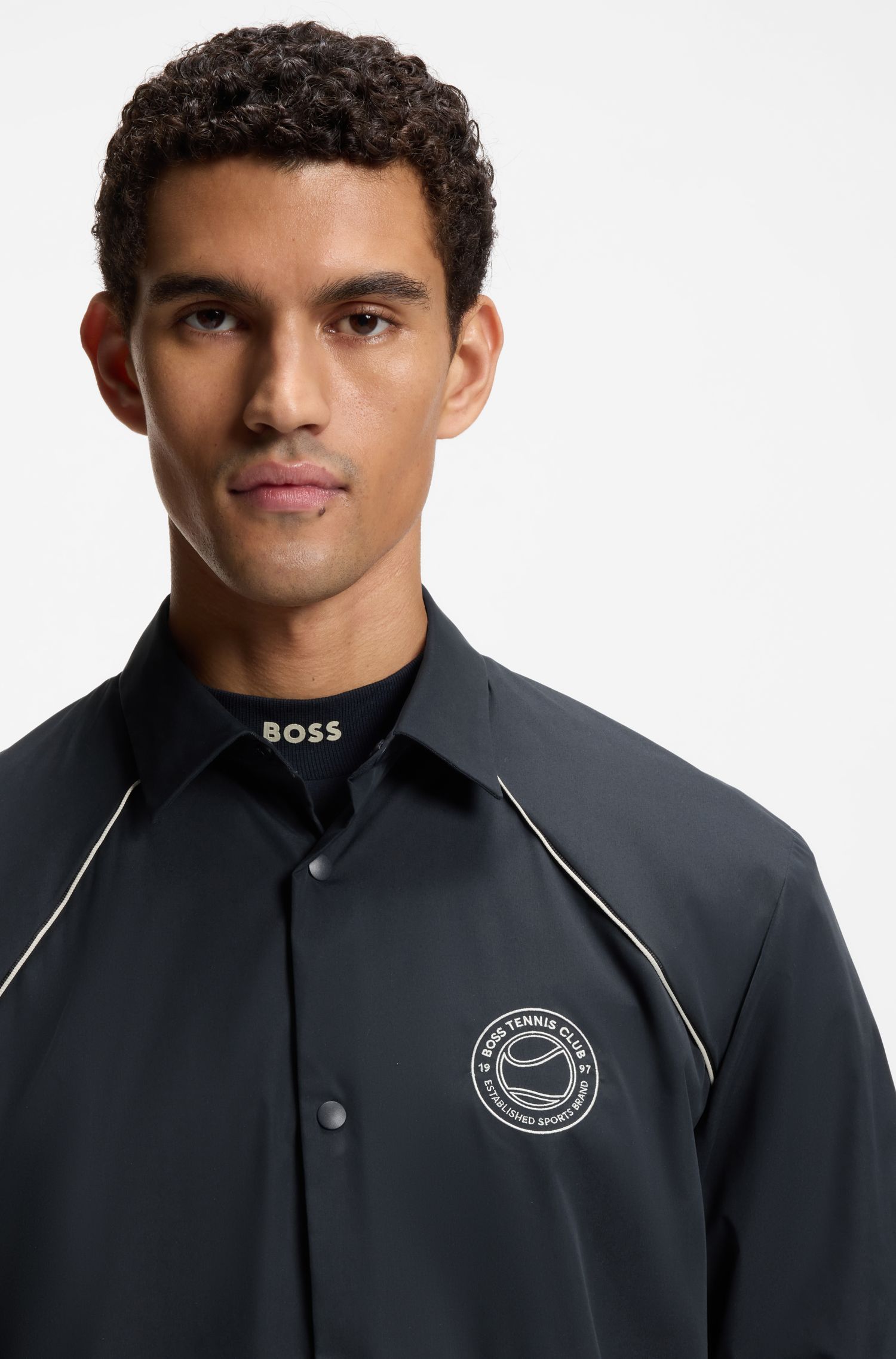 BOSS - Áo khoác dáng relaxed fit với lớp phủ chống thấm nước