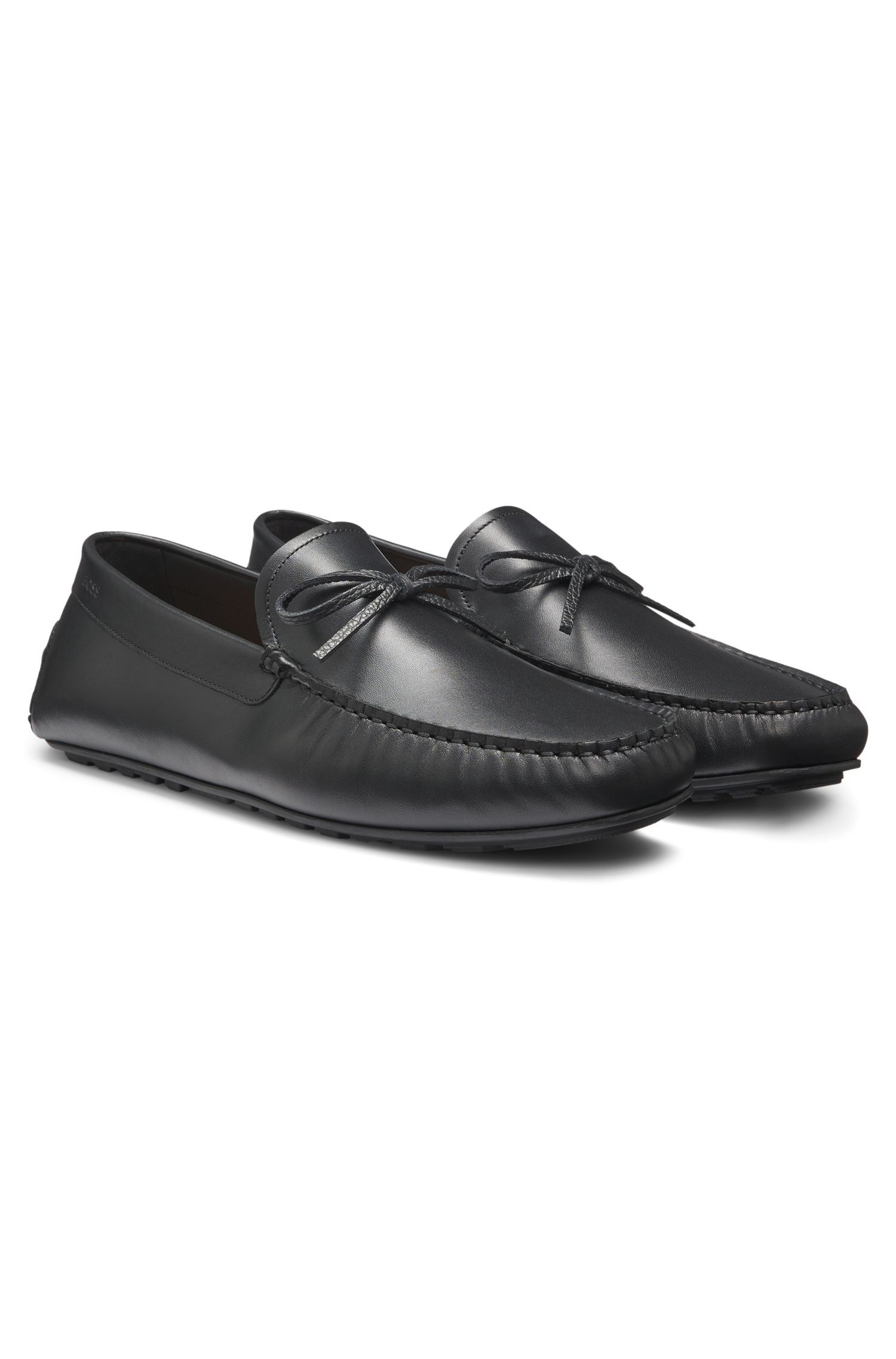 BOSS - Giày moccasin dan có thắt nơ