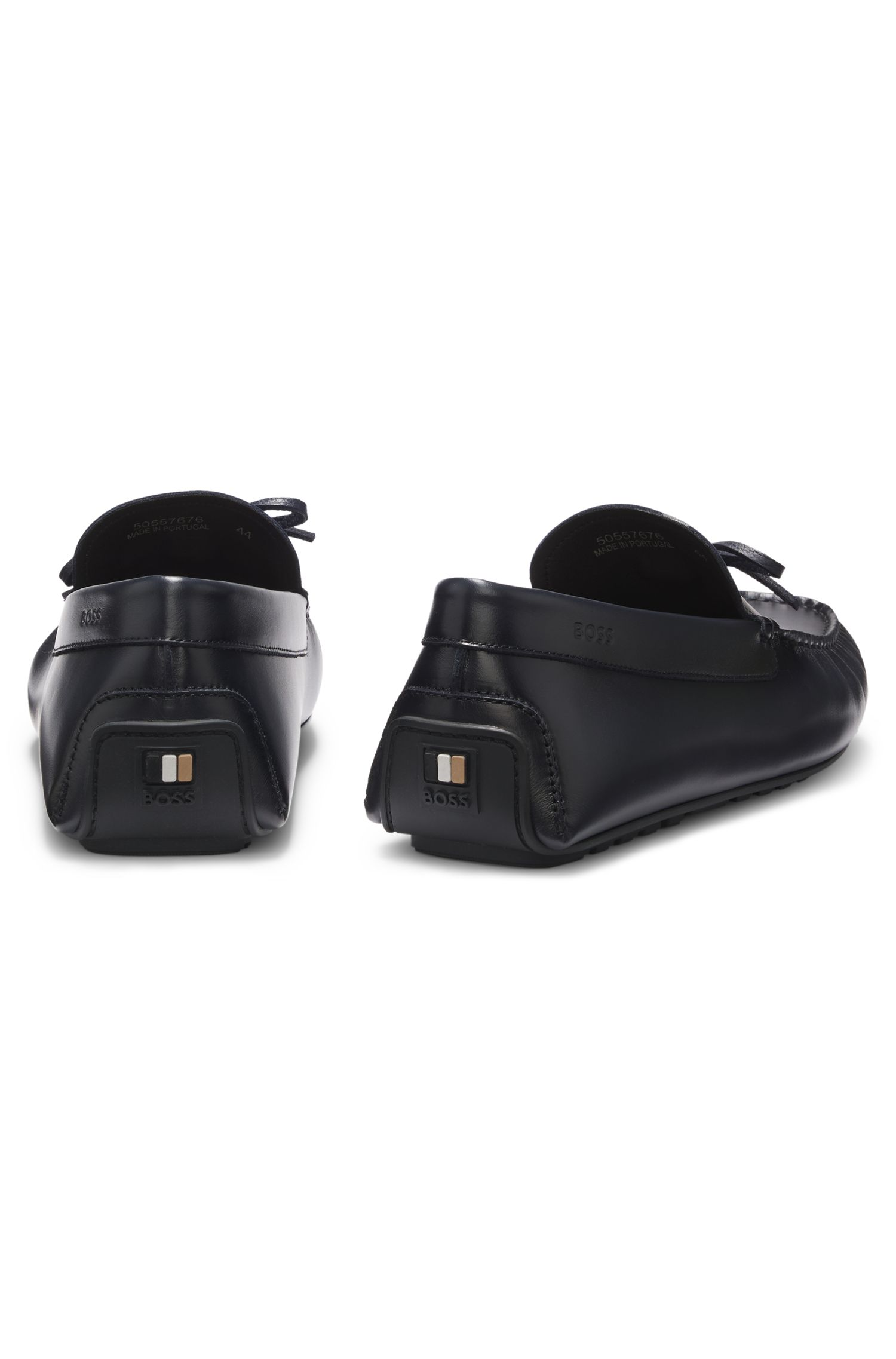 BOSS - Giày moccasin dan có thắt nơ