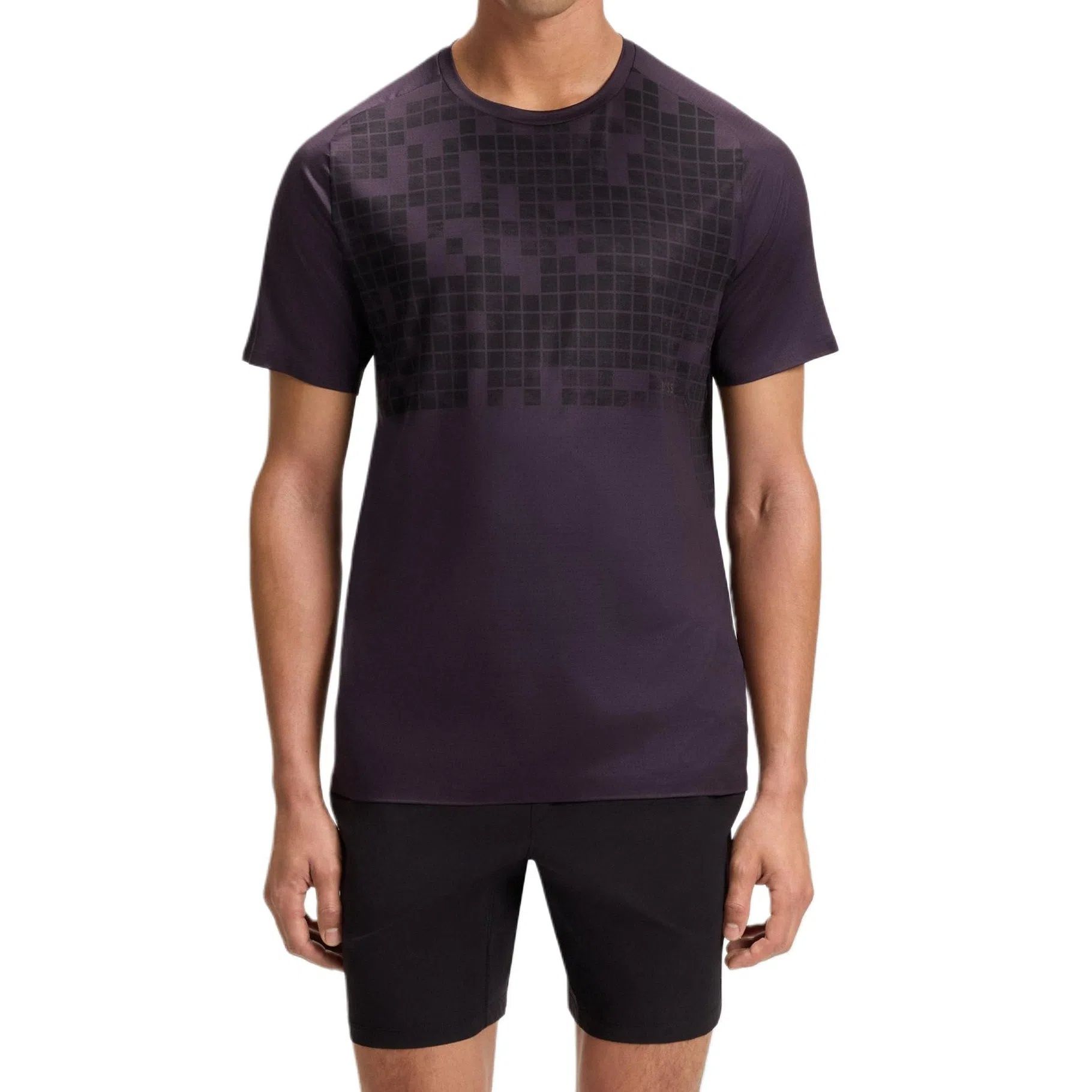 Áo thun thể thao dáng slim fit bằng lưới co giãn in họa tiết