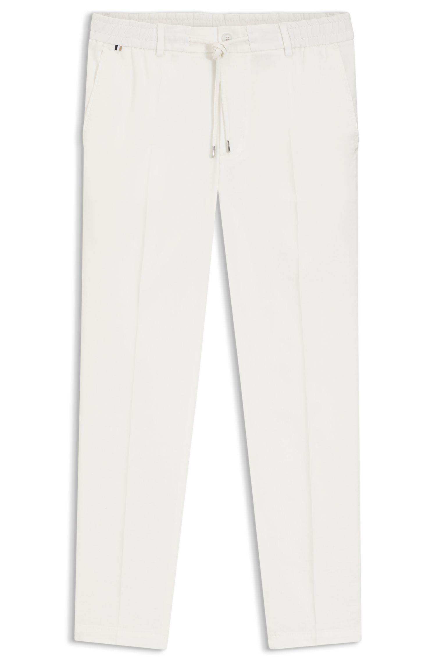 BOSS - Quần tây modern fit, pha linen