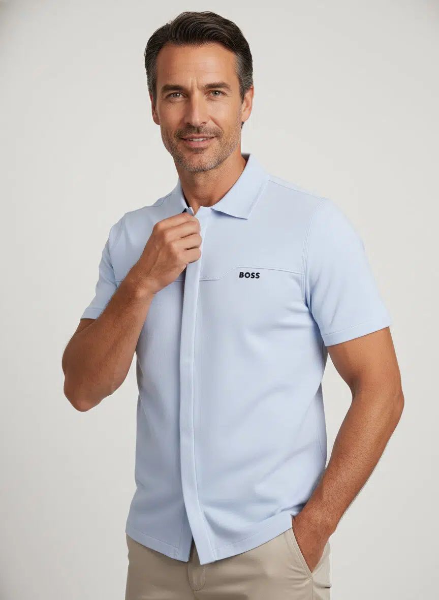 BOSS - Áo nỉ pha cotton với họa tiết Double B