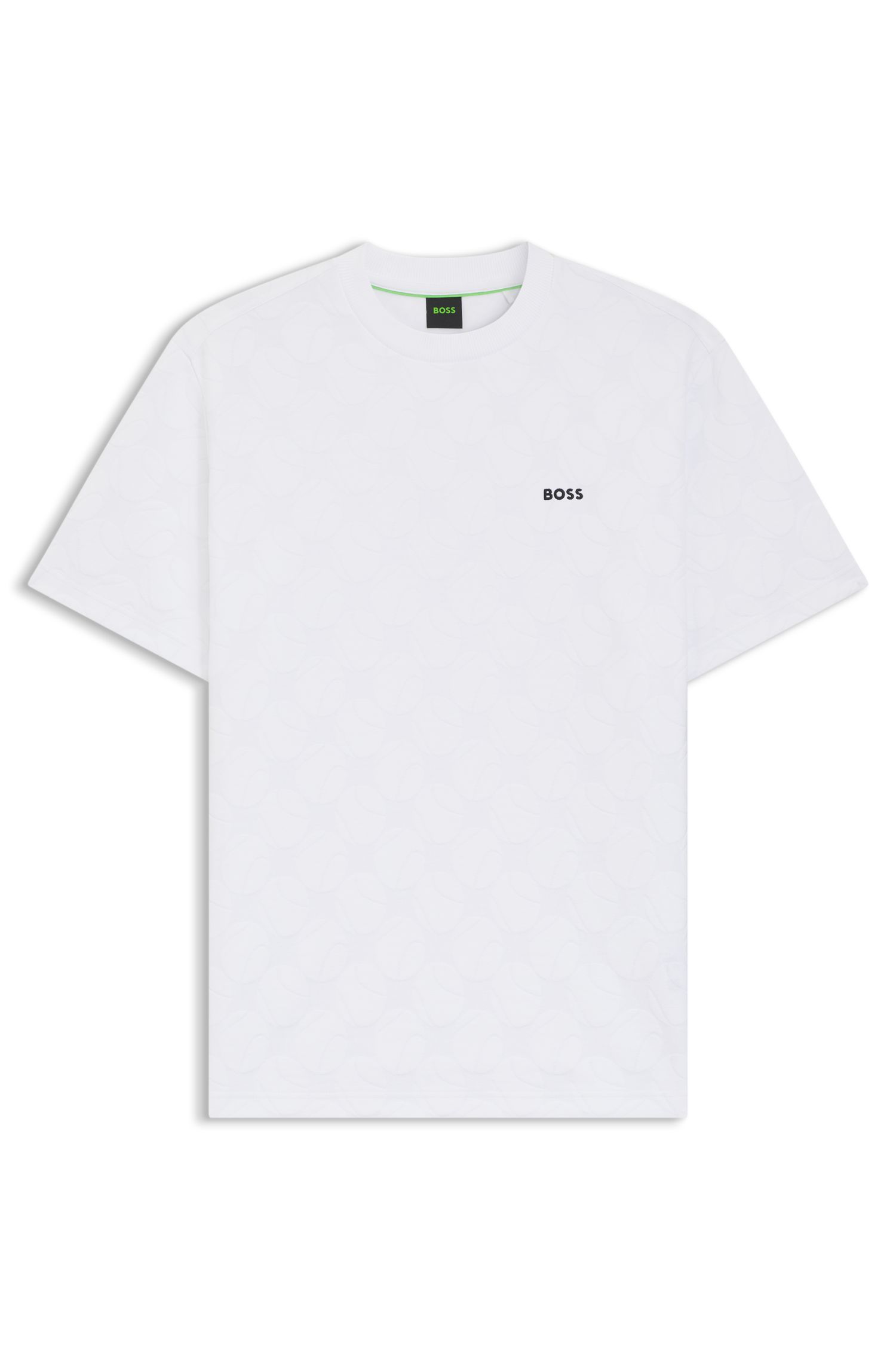 BOSS - Áo thun pha cotton với họa tiết quả bóng tennis