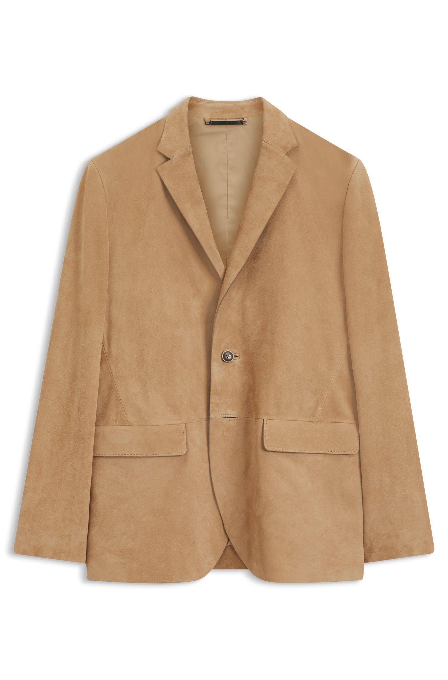 BOSS - Áo blazer da lộn với đường thêu AMF