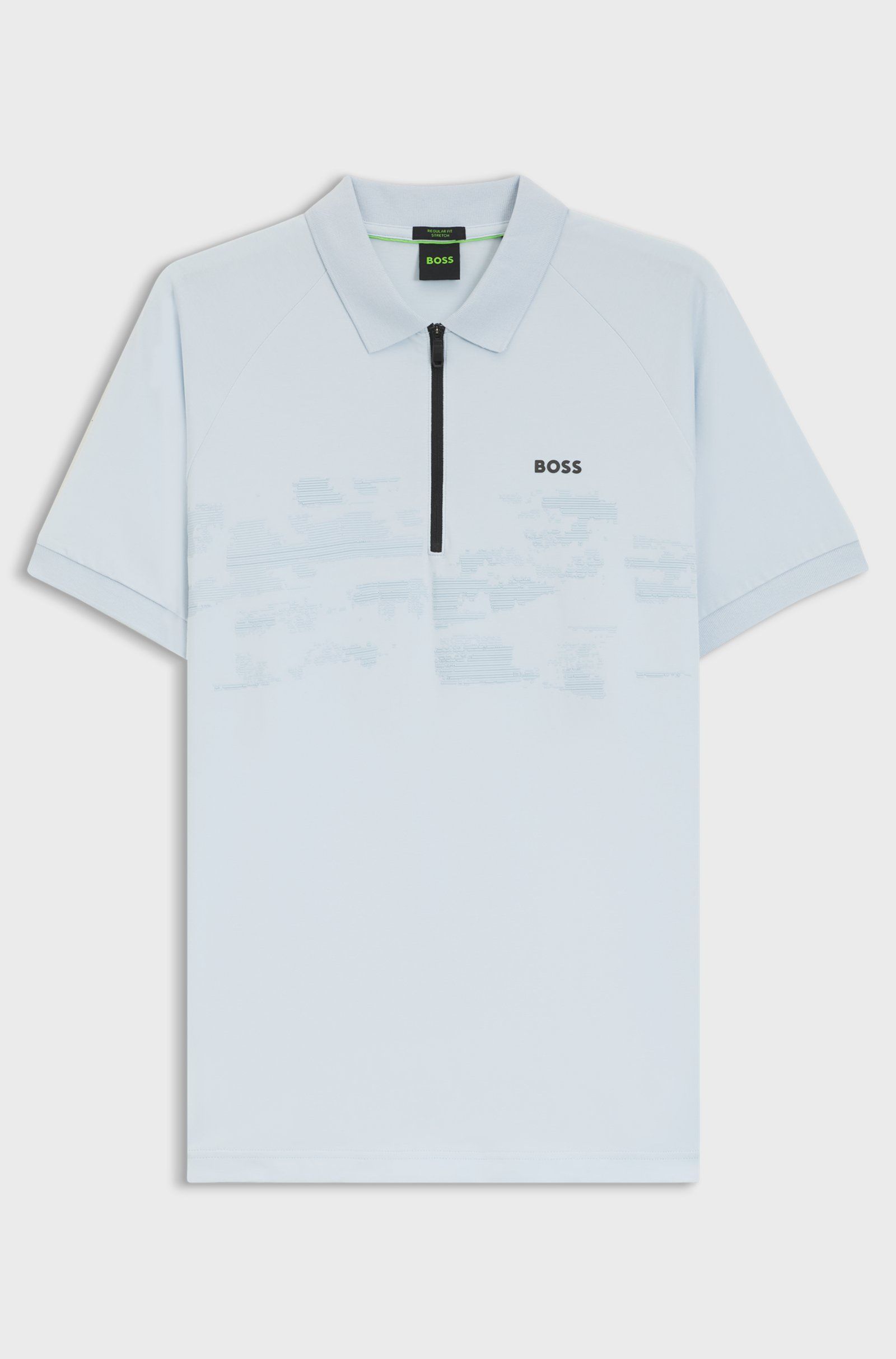 BOSS - Áo polo cotton pha với hoạ tiết phản quang