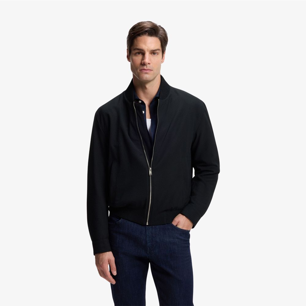 BOSS - Áo khoác zip họa tiết BOSS