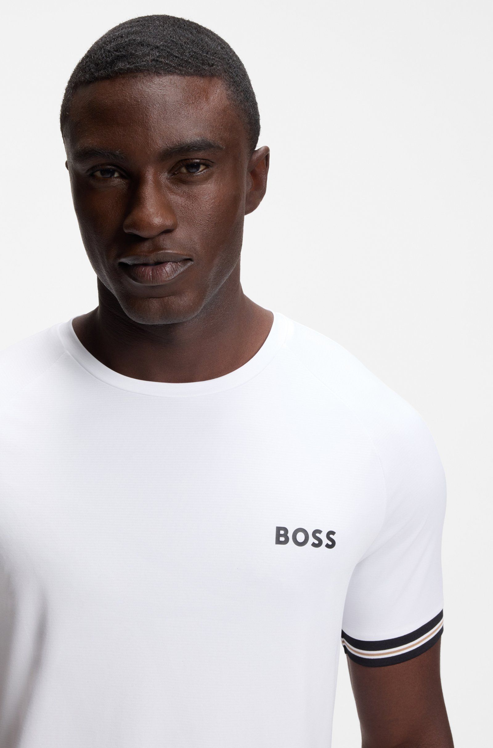BOSS - Áo thun thể thao in hoạ tiết