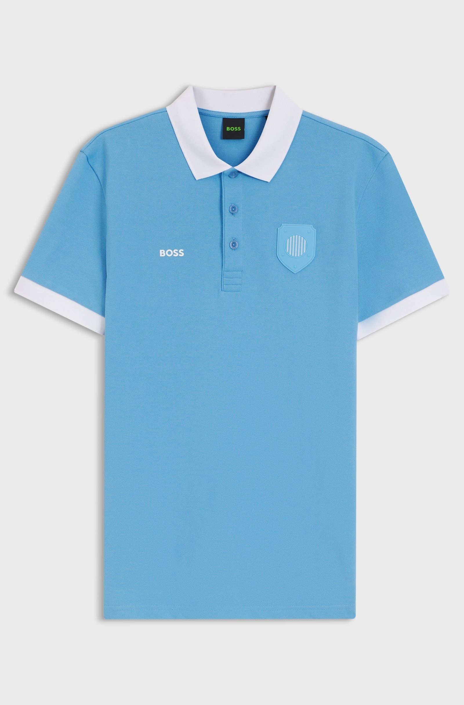 BOSS - Áo polo Paddy với viền cờ quốc gia