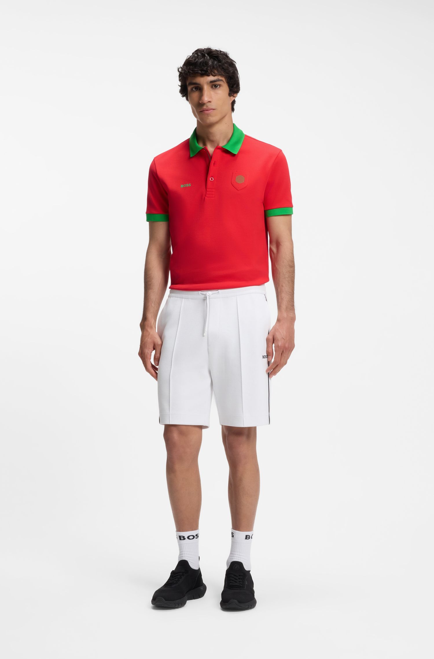 BOSS - Áo polo Paddy với viền cờ quốc gia