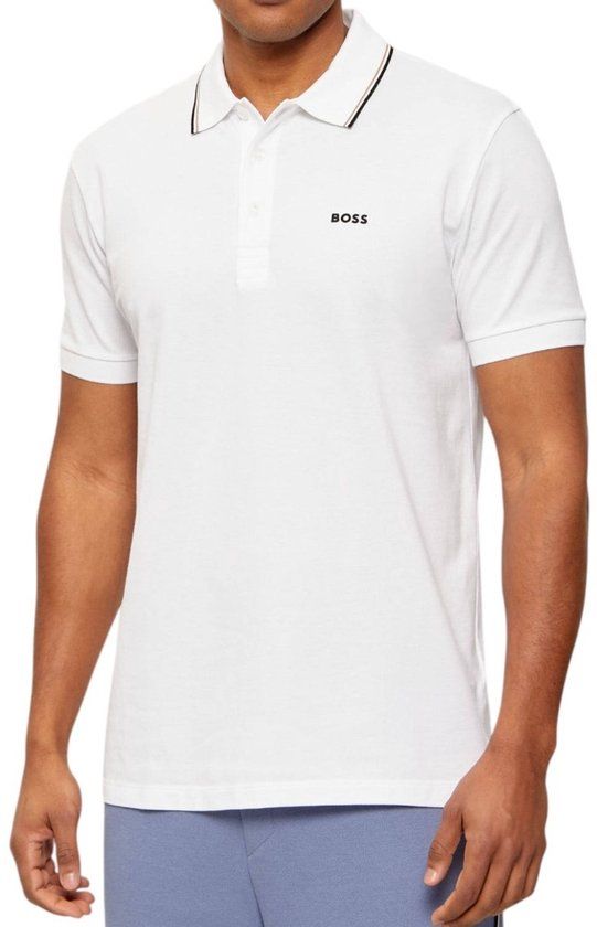 BOSS - Áo polo cotton viền cổ BOSS