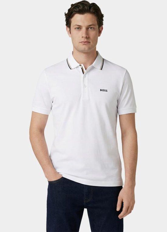 Áo polo cotton viền cổ BOSS