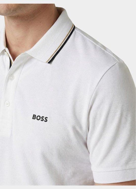 BOSS - Áo polo cotton viền cổ BOSS