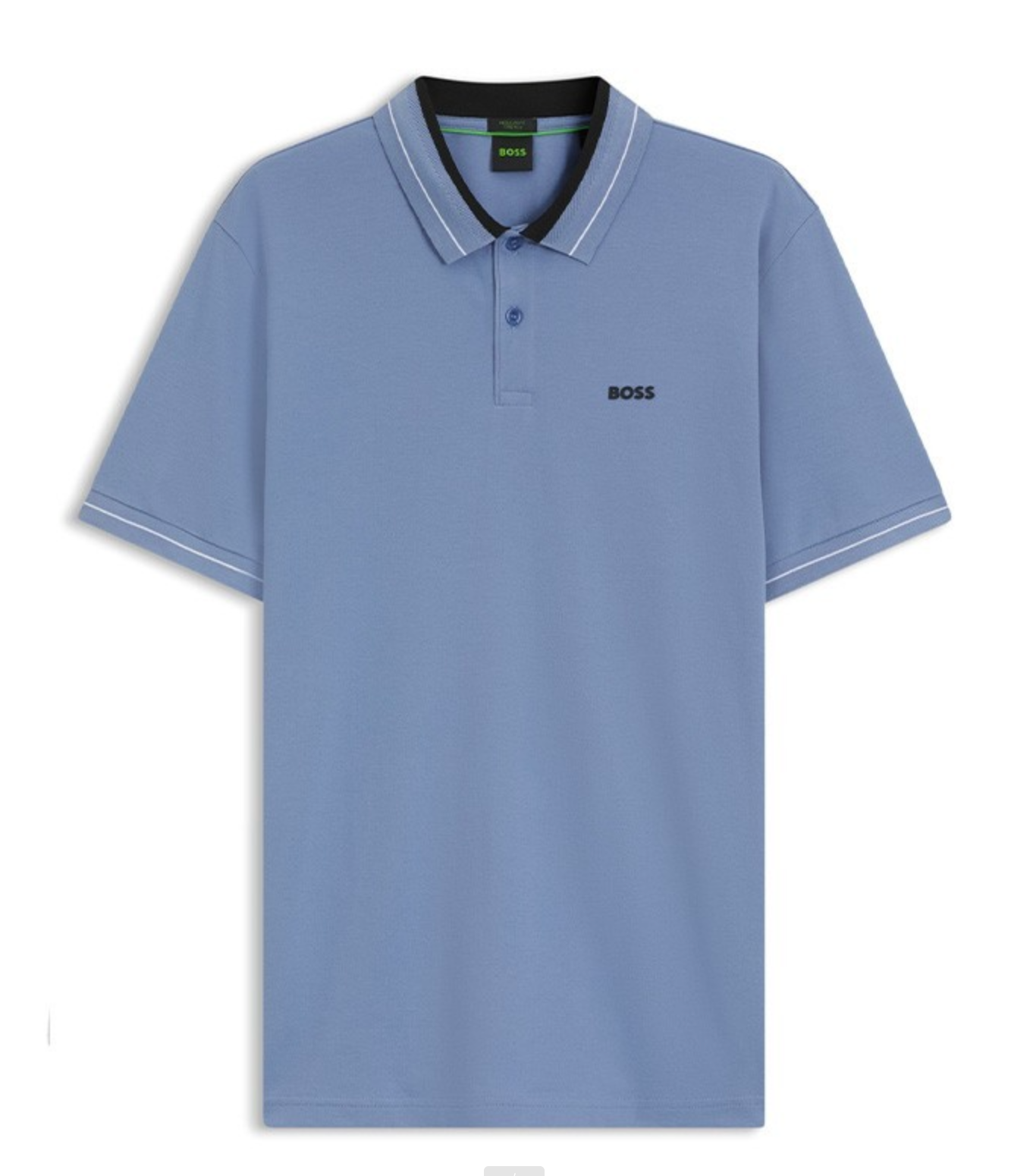 BOSS - Áo polo viền sọc bằng vải cotton co giãn