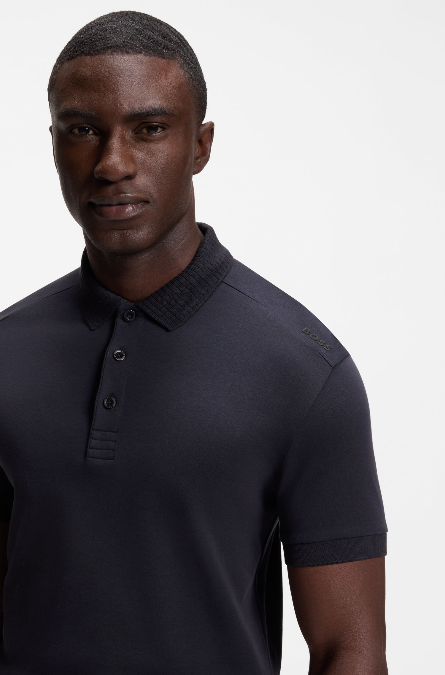 BOSS - Áo polo chi tiết logo BOSS