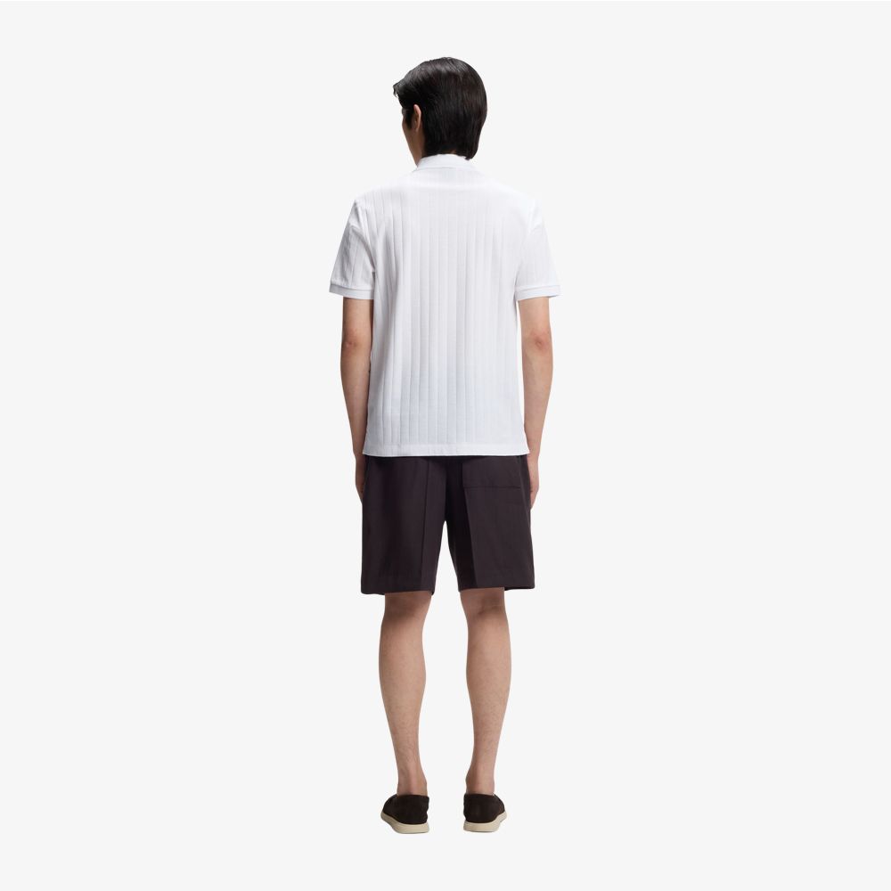BOSS - Áo polo kẻ sọc dọc cotton mercer