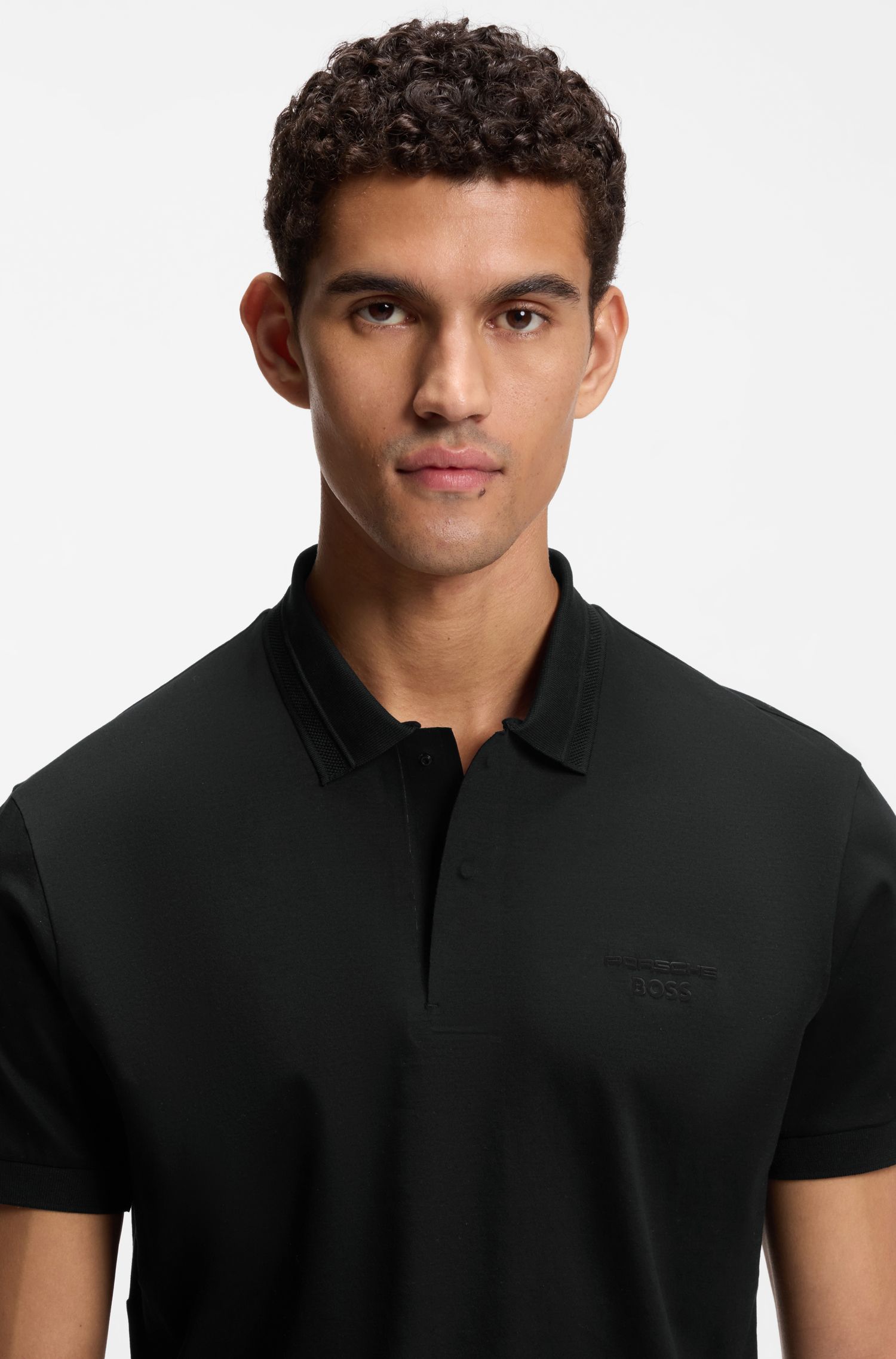 BOSS - Áo polo Porsche x Boss cotton mercerized